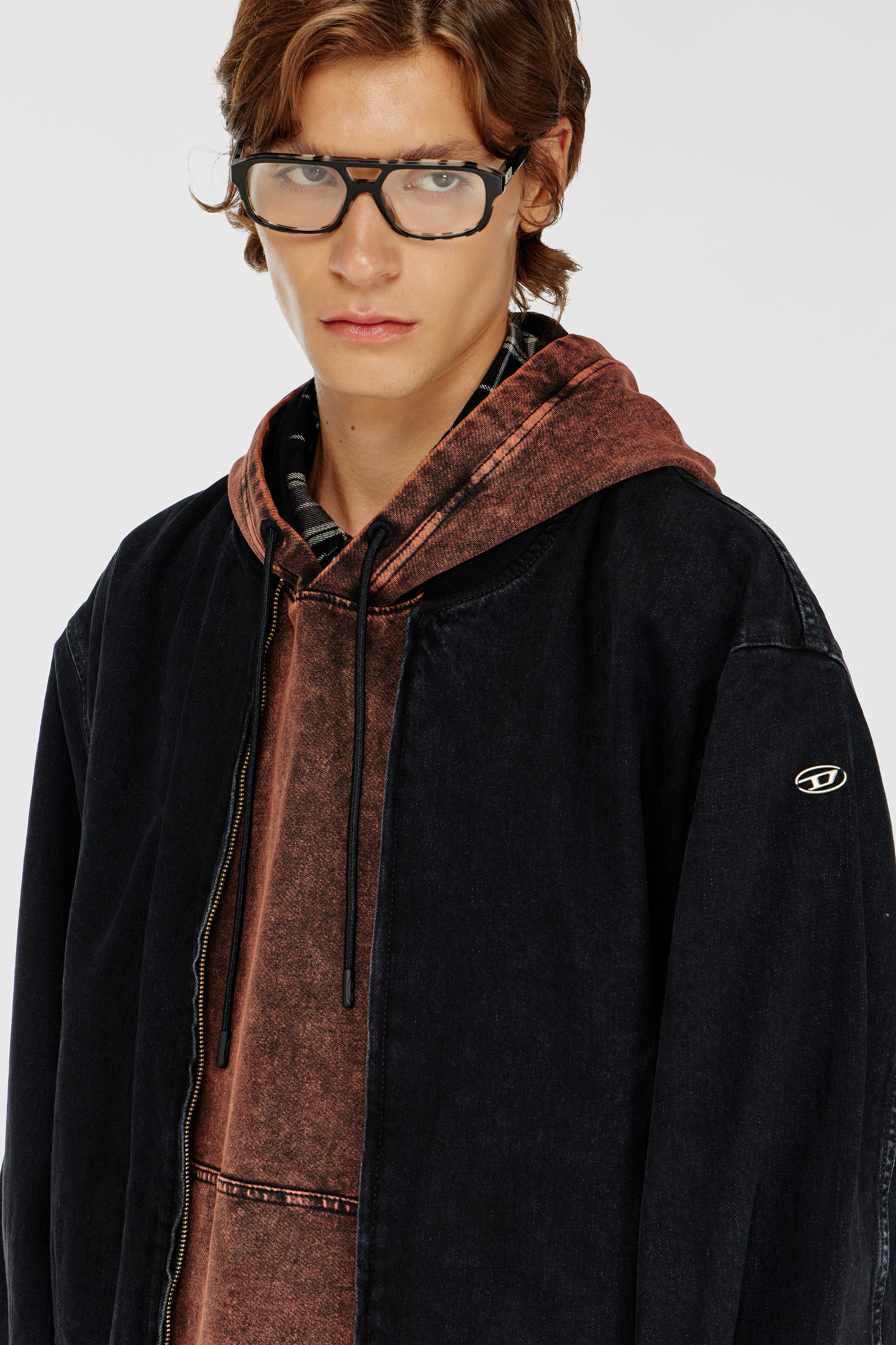 Diesel - D-GUZ, Blouson aviateur en denim Mixte in Noir - 5