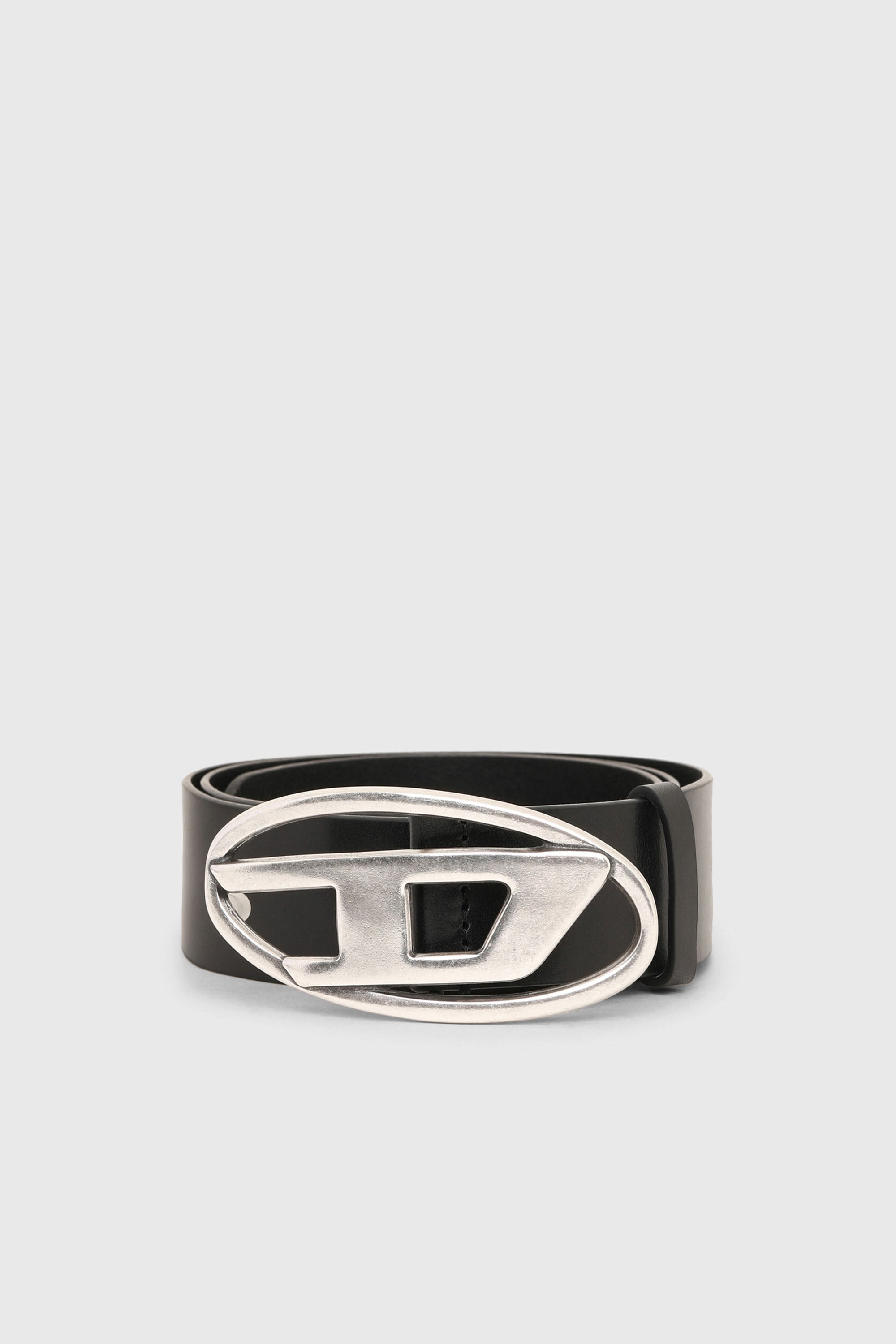 Diesel - B-1DR, Ceinture 3.9 cm en cuir avec boucle D Homme in Noir - 1