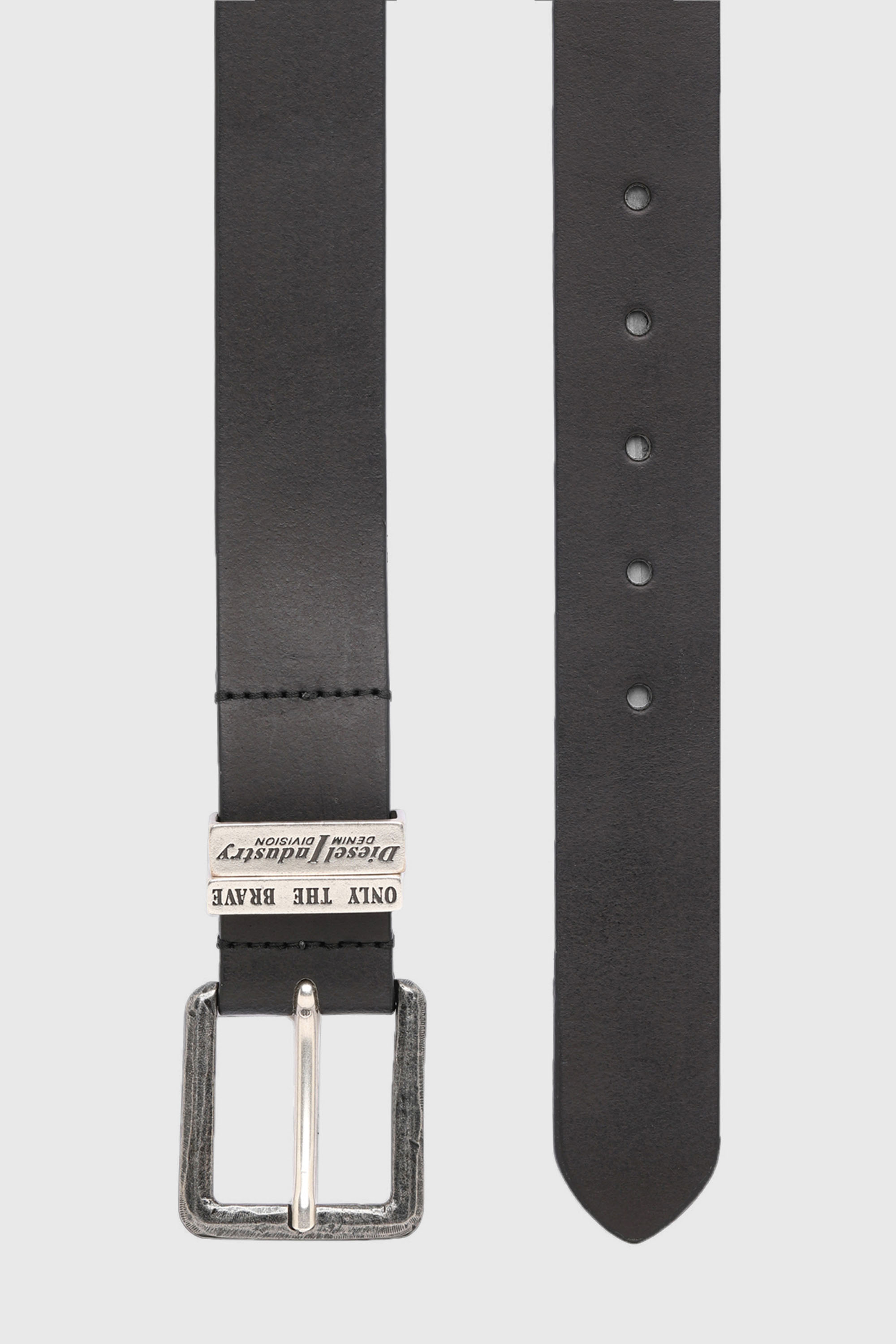 Diesel - B-GUARANTEE-A, Ceinture 3.4 cm en cuir avec finitions brunies Homme in Noir - 2