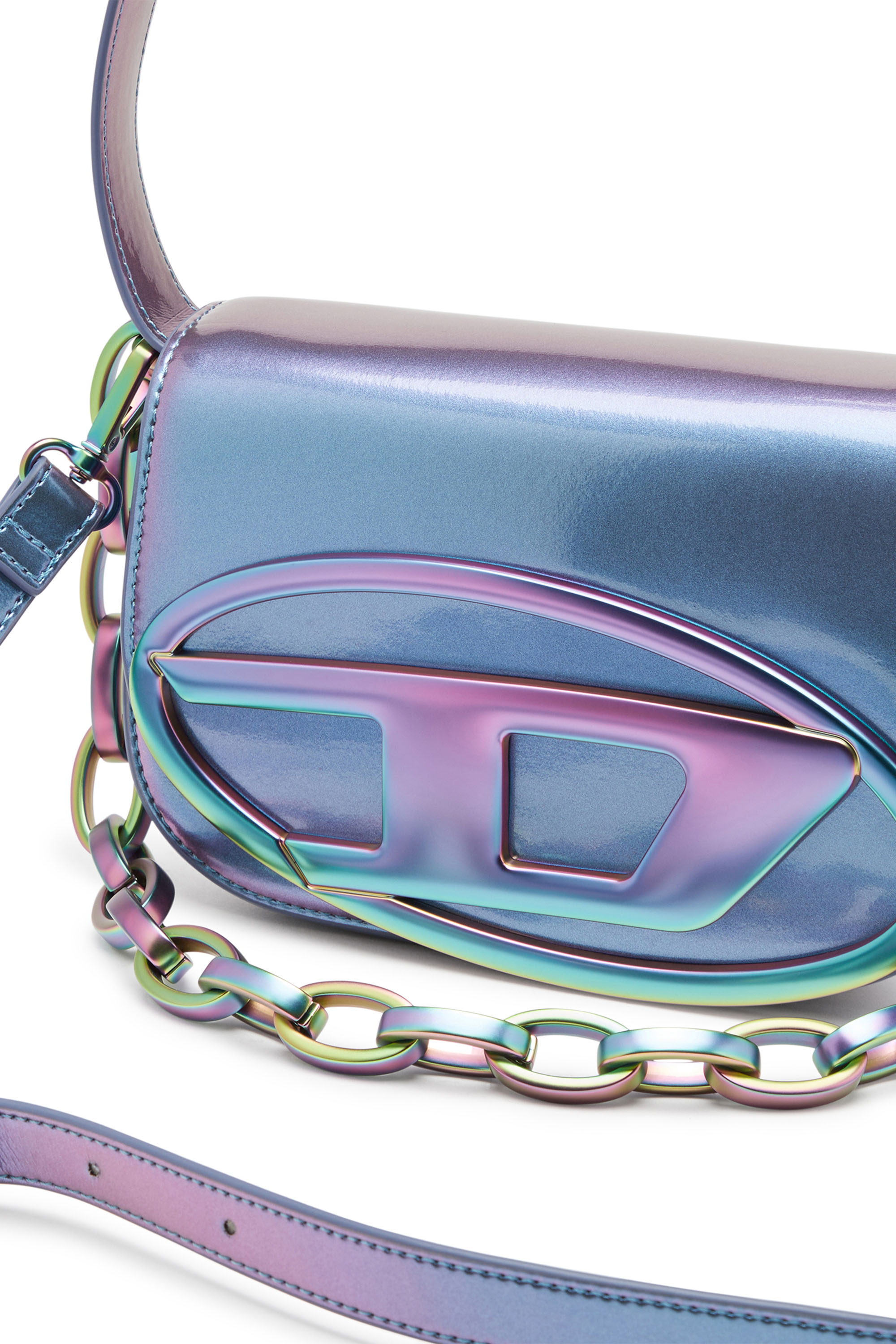 Diesel - 1DR, Donna 1DR-Iconica borsa a spalla con effetto iridescente in Blu - Image 5