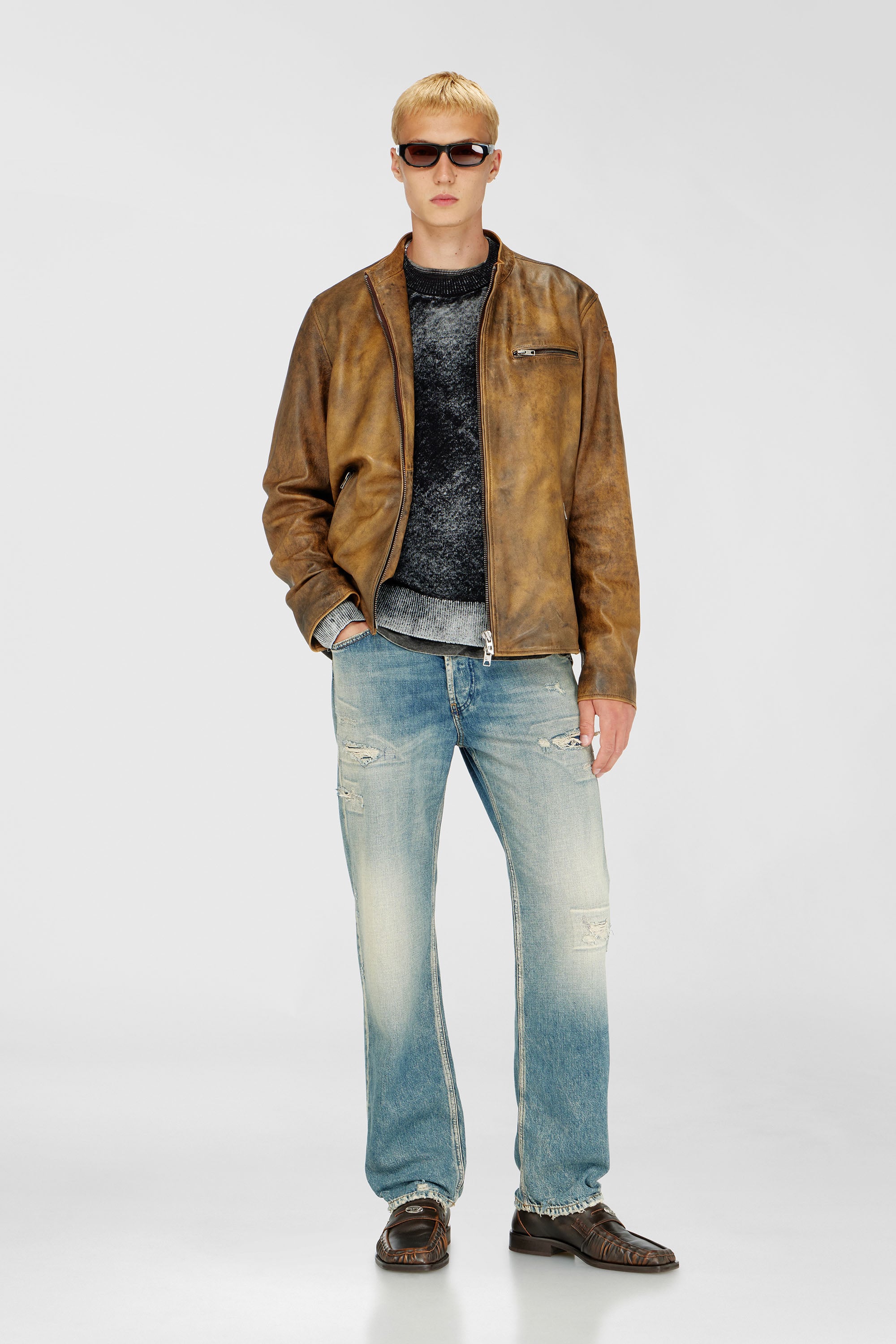 Diesel - K-LAURENT, Pull avec impression invers&eacute;e d&eacute;color&eacute;e Homme in Noir - 2