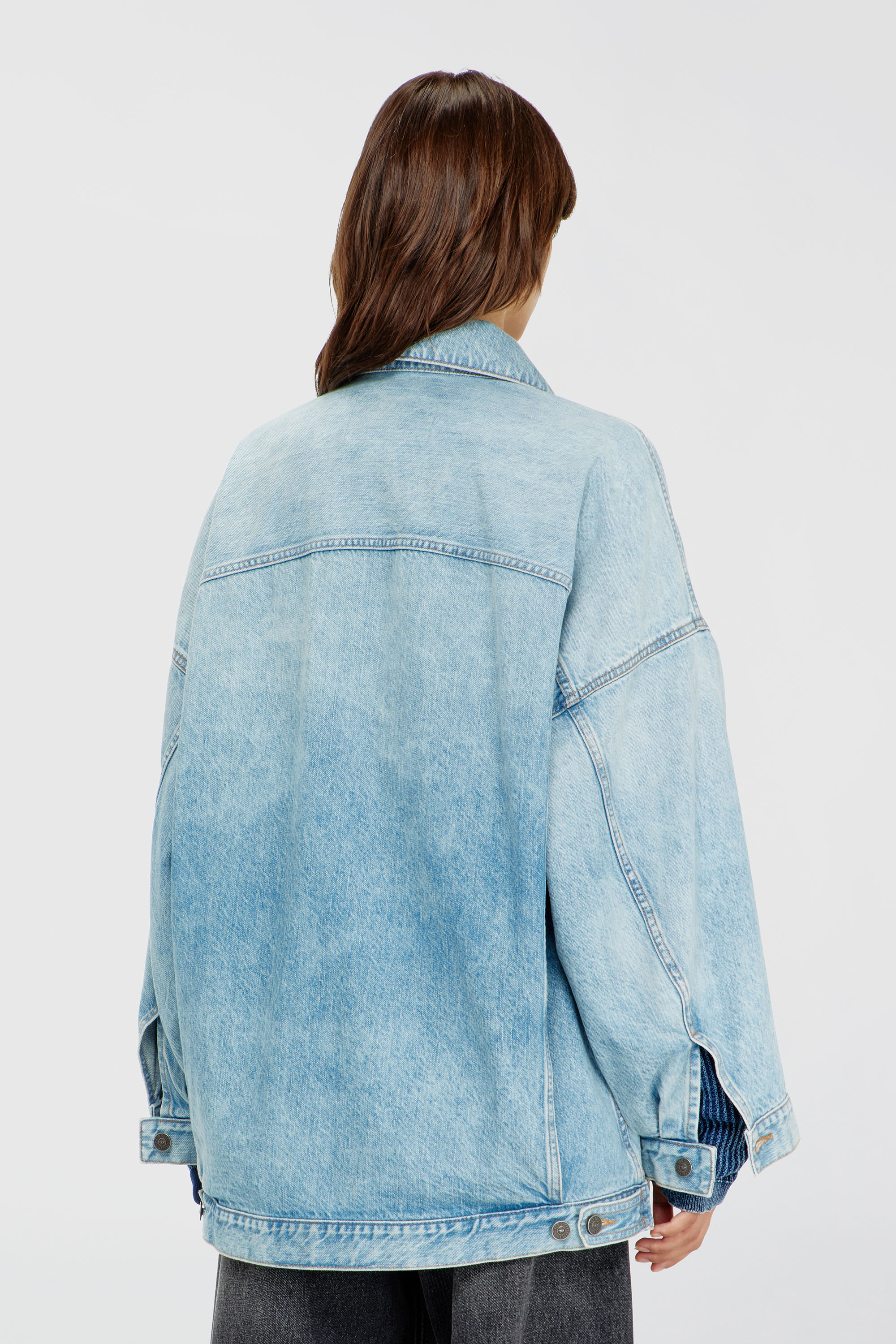 Diesel - DE-LIN, Giacca workwear in denim oversized Donna in Blu - 4