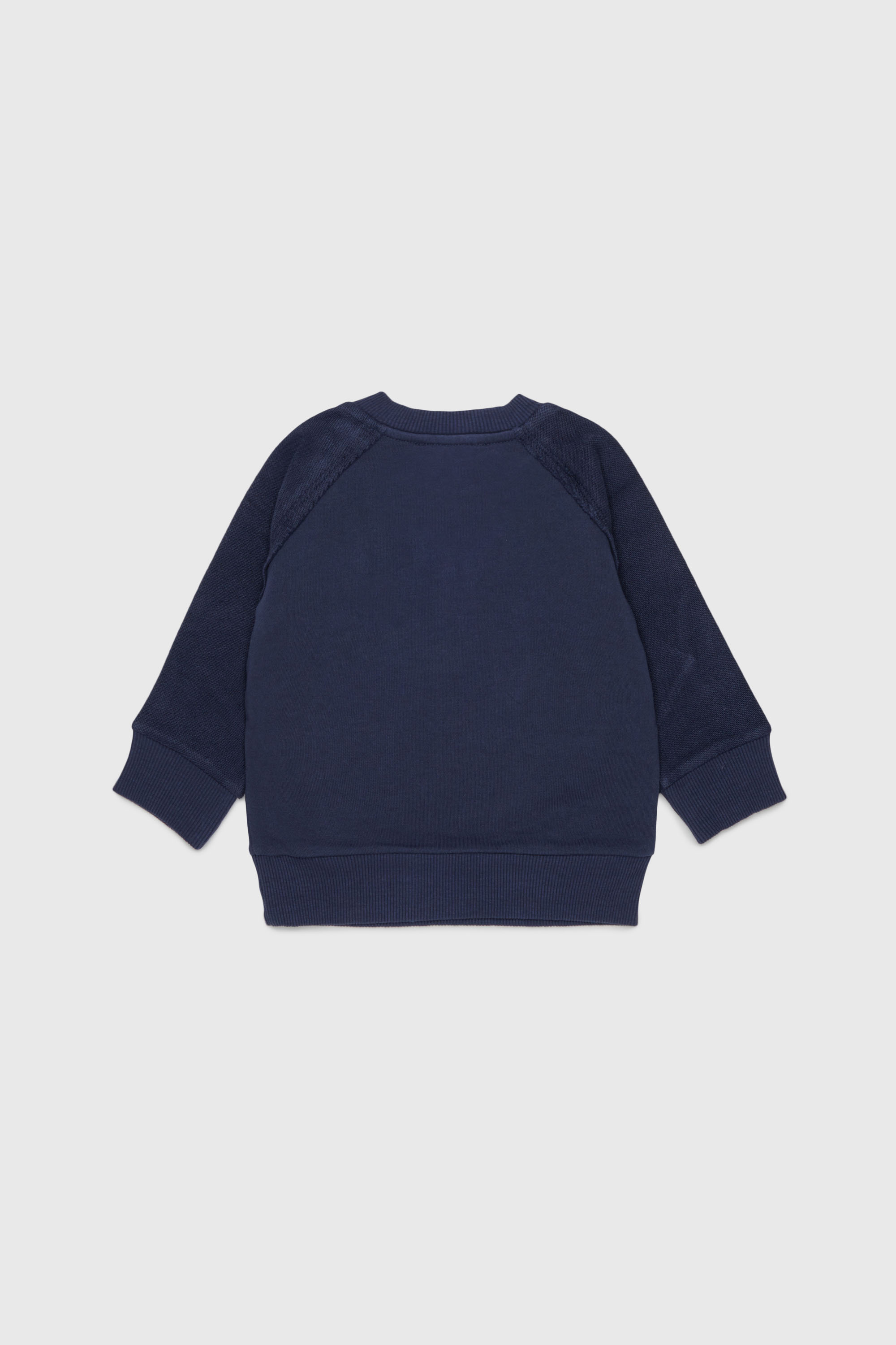 Diesel - SEANSB, Man's Cotton sweatshirt with frayed-effect logo in Dark Blue - 2