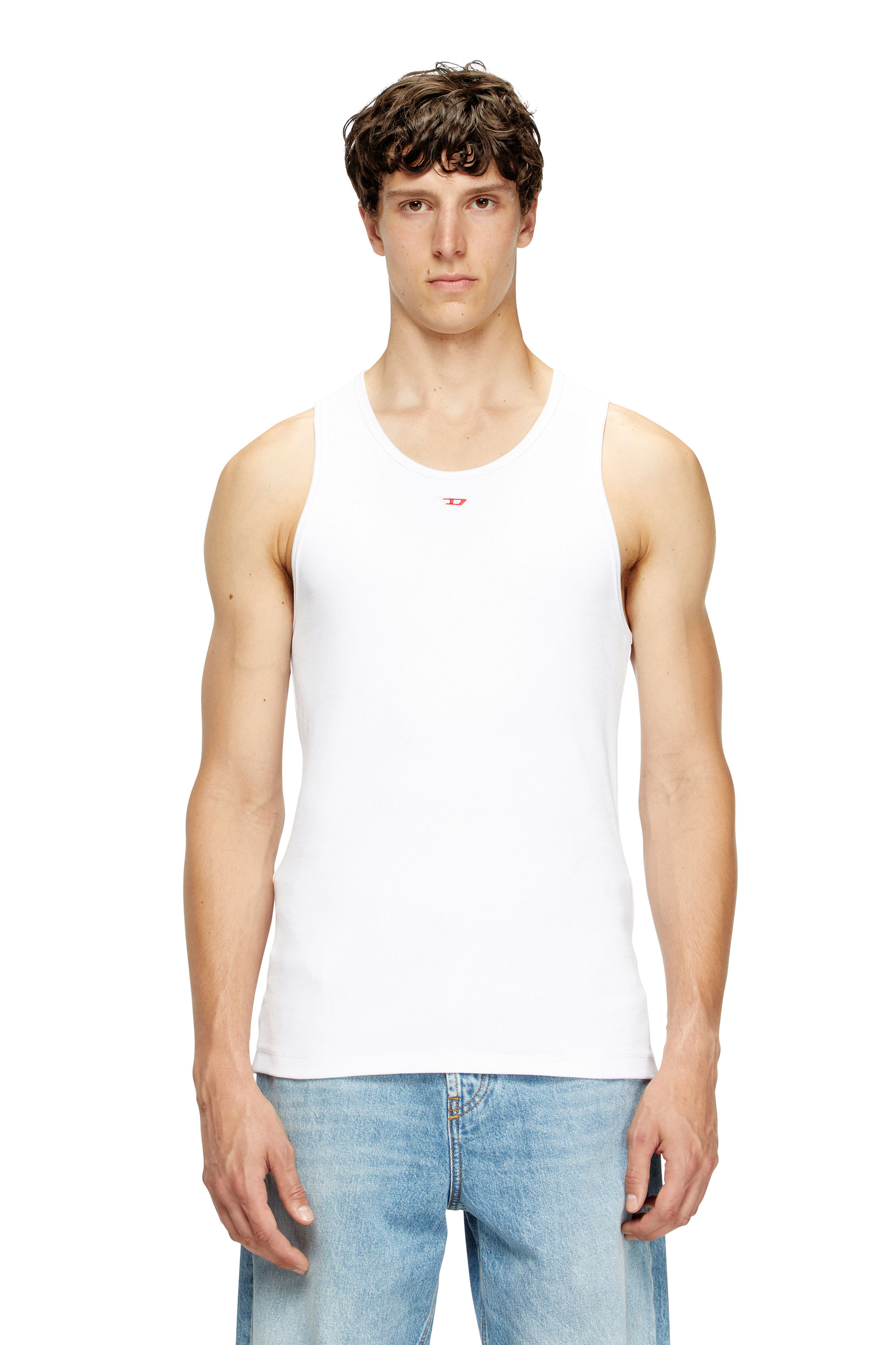 Diesel - T-LIFTY-D, Canotta con mini logo D applicato Uomo in Bianco - 1