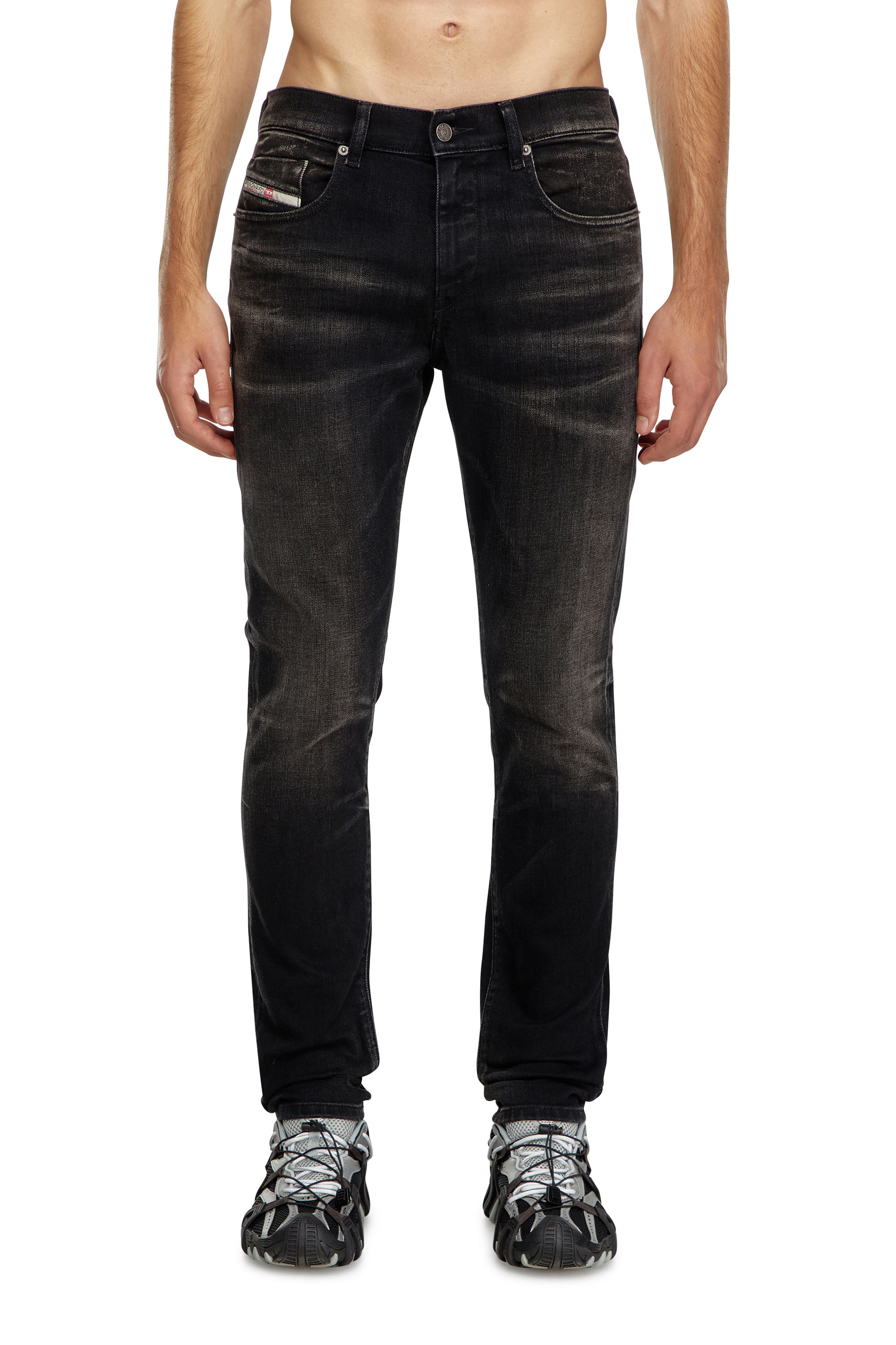 Diesel - Homme Slim Jeans 2019 D-Strukt 09J53, Noir/Gris foncé - Image 1