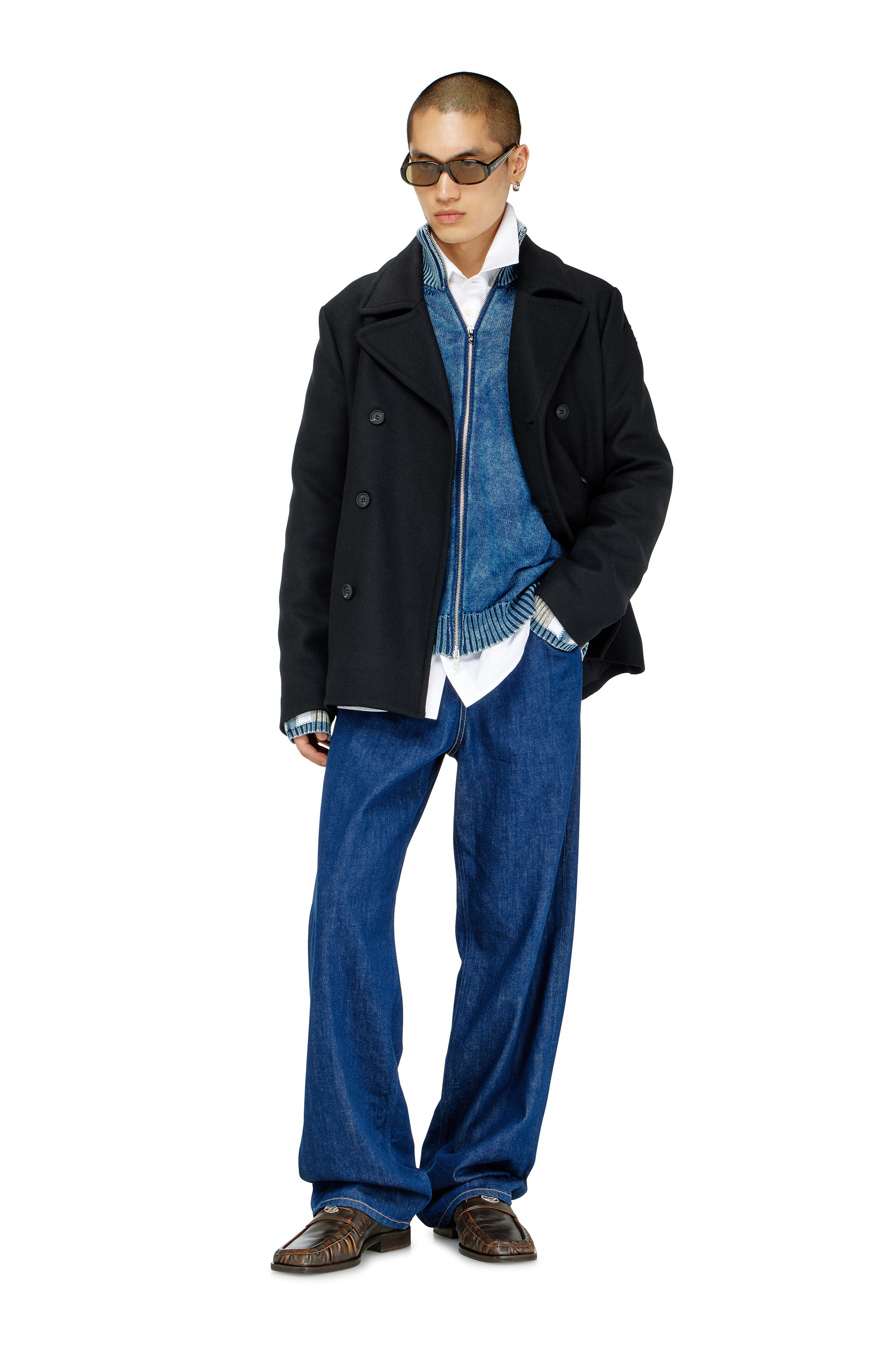 Diesel - W-HALEY-WRD, Caban in panno di lana tecnica Uomo in Nero - 2