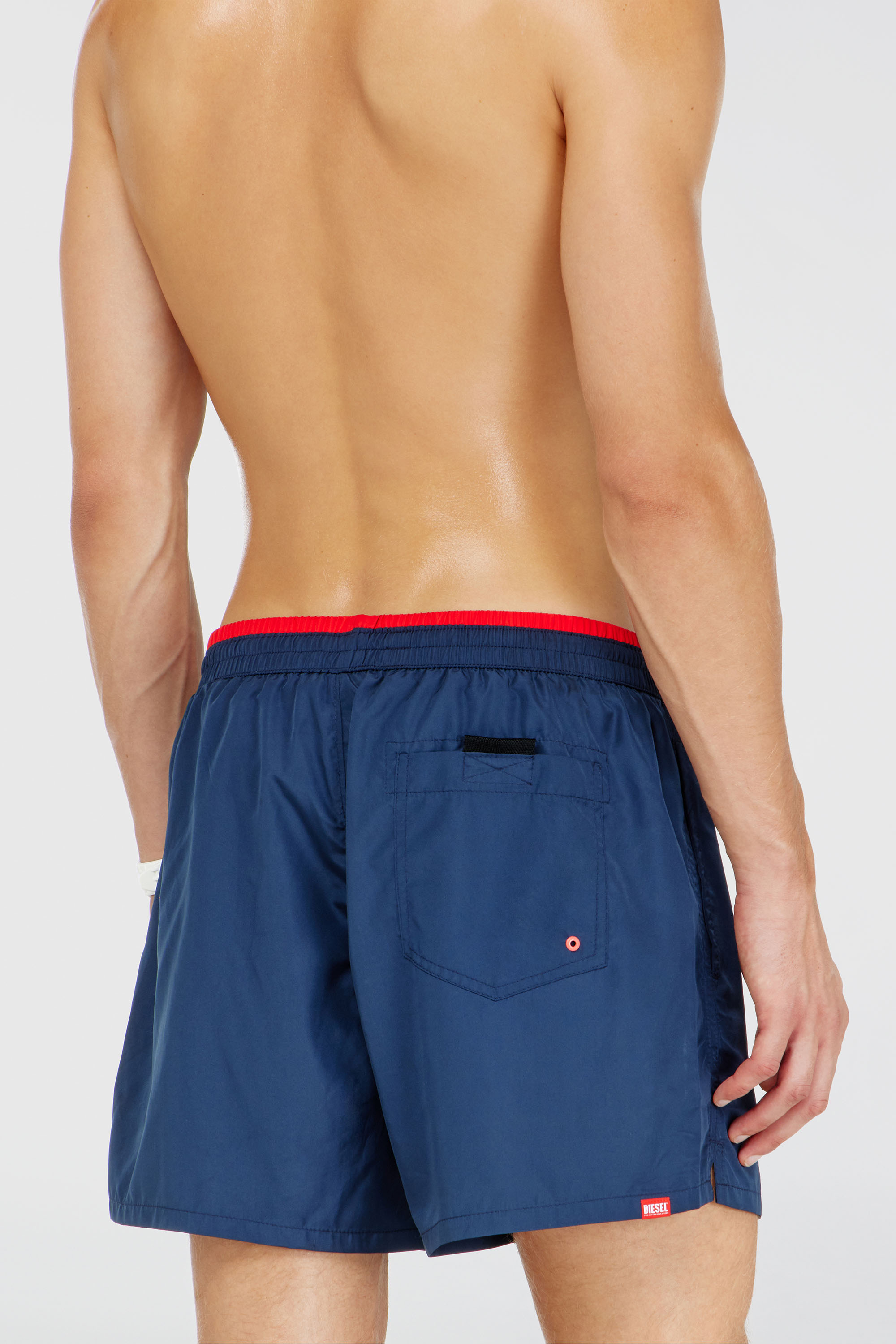 Diesel - JOEL-37-D-CORE, Boxer da bagno con profilo in vita a contrasto Uomo in Blu - 3