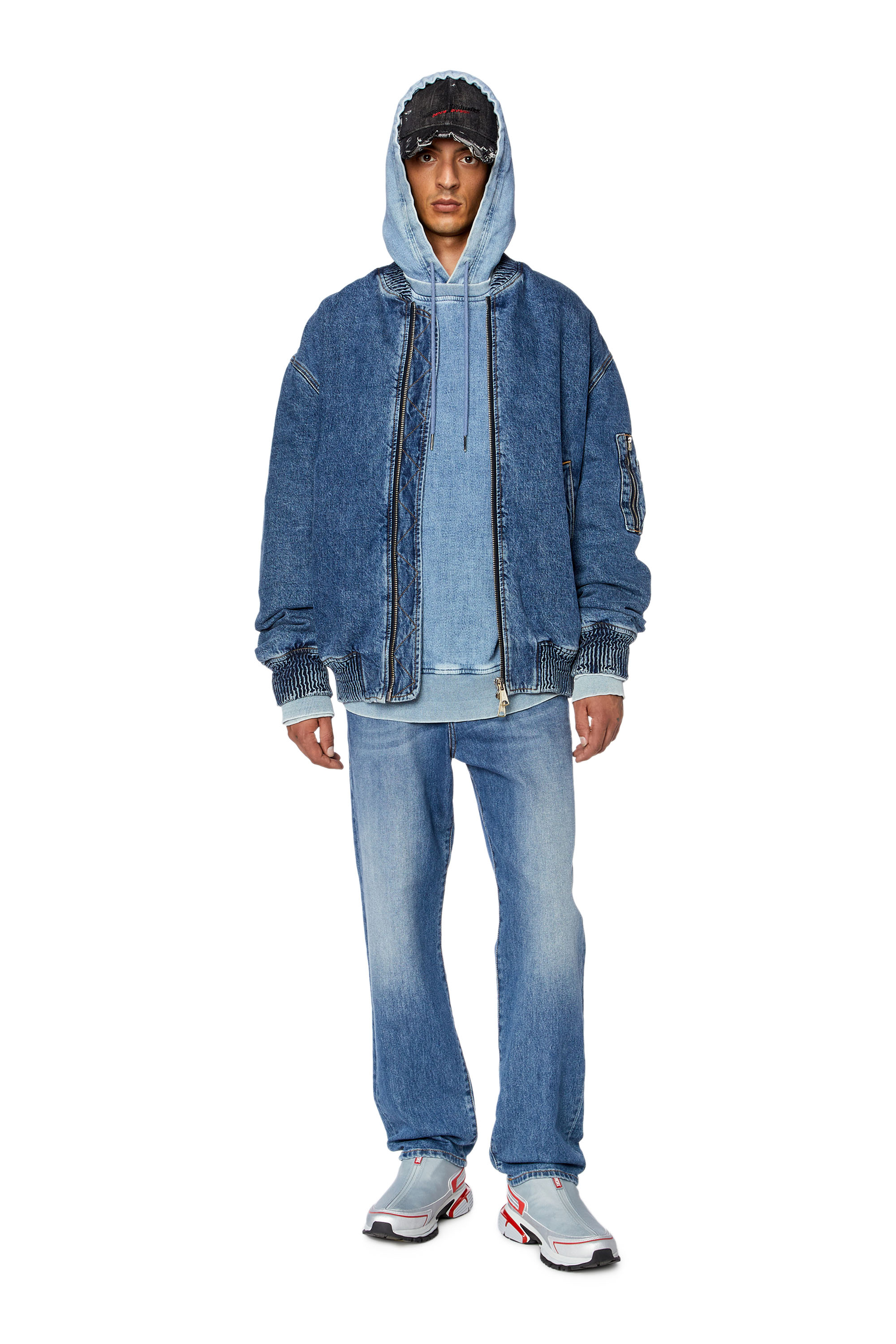 Diesel - Straight Jeans 2020 D-Viker 09F82, Bleu moyen - Image 4