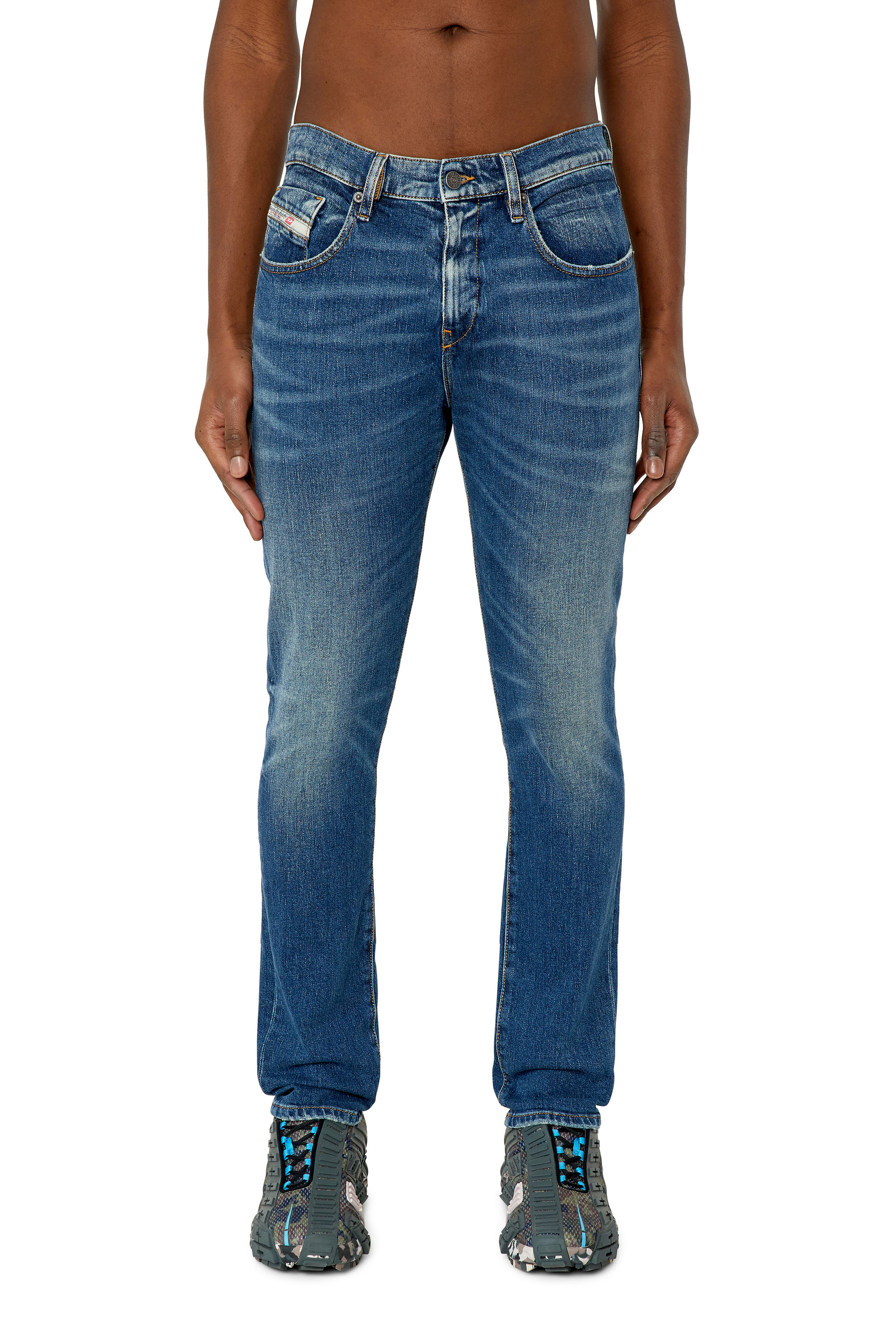 Diesel - 2019 D-Strukt 007L1 Slim Jeans, Blu medio - Image 1