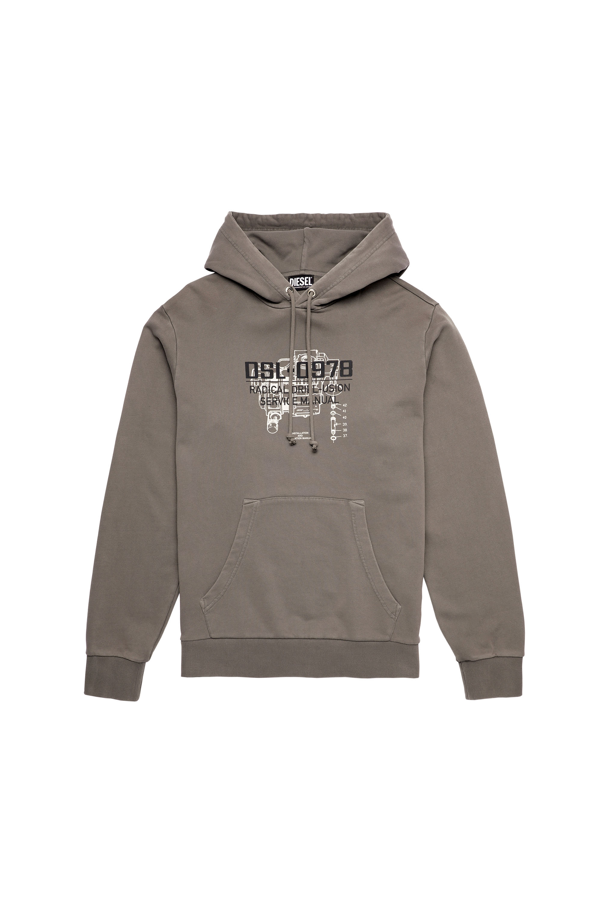 S-GIRK-HOOD-B3, Gris - Pull Cotton