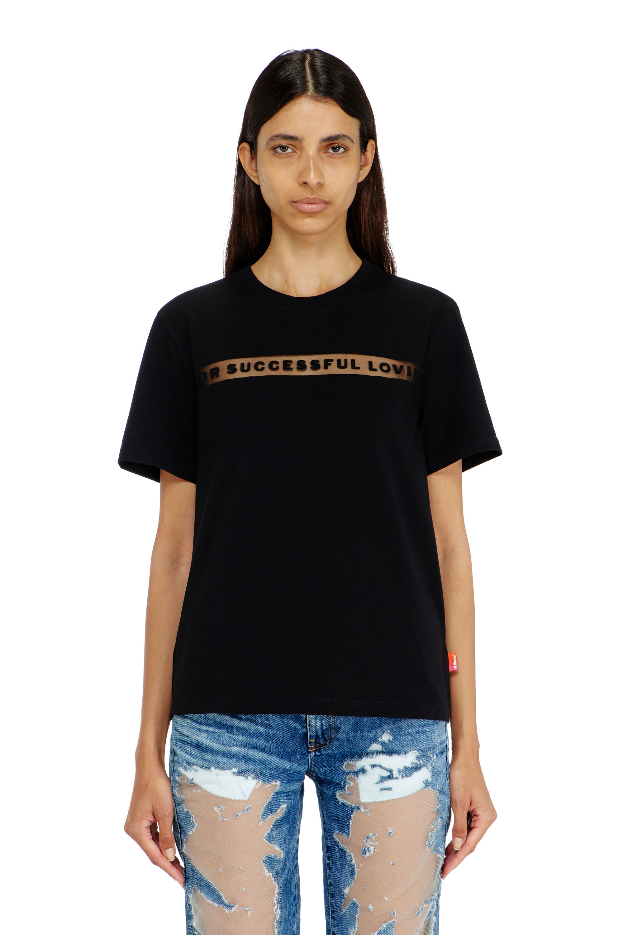 Diesel - PR-T-NOTS-CHI-R, T-shirt con logo For Successful Loving Unisex in Nero - 1