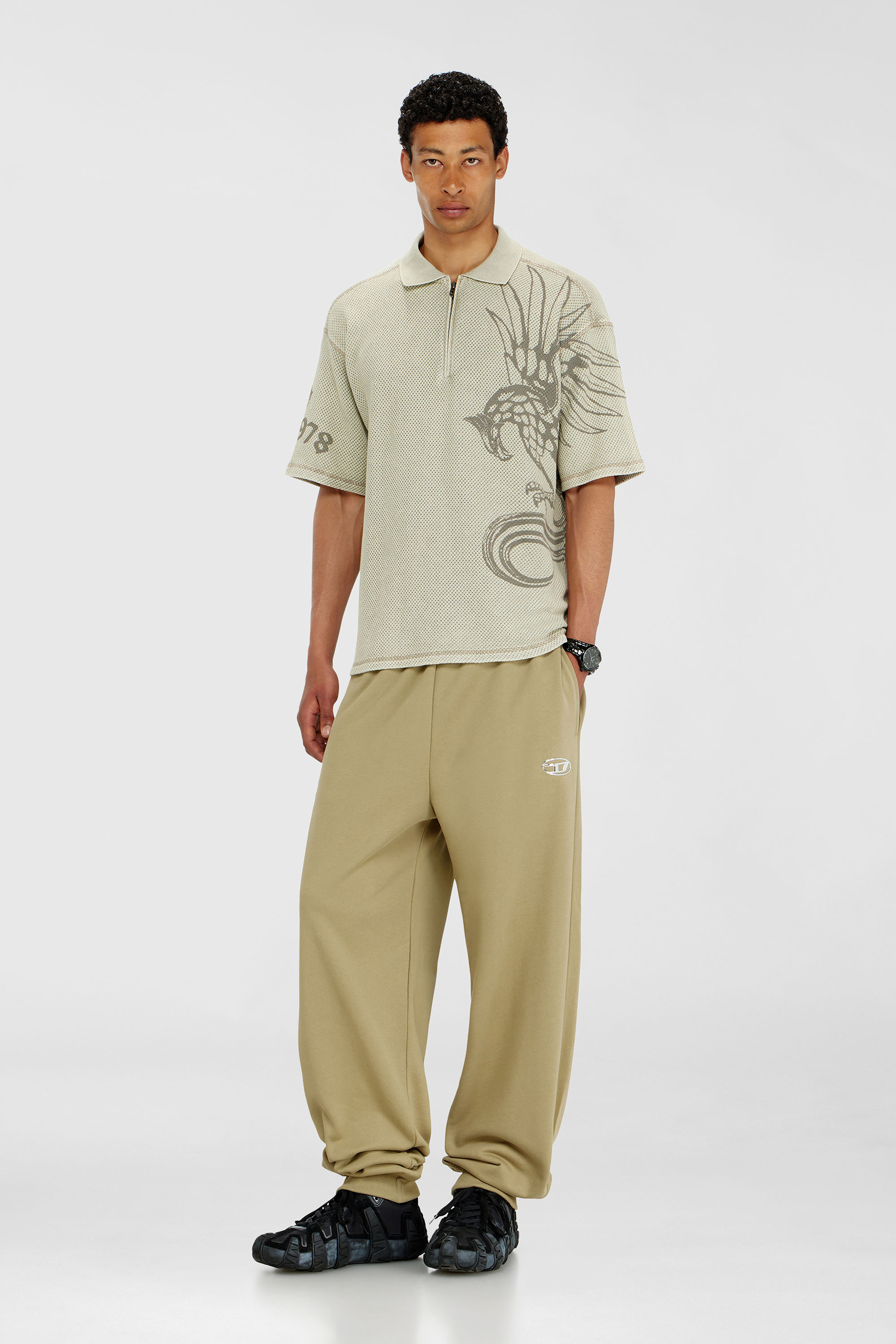 Cotton pants with metallic Oval D