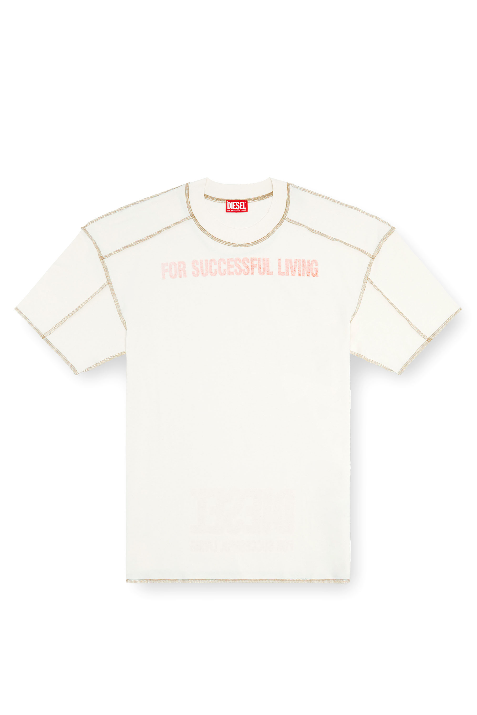 Diesel - T-CRAOR, Homme T-shirt avec effet « inside-out » in Blanc - Image 3