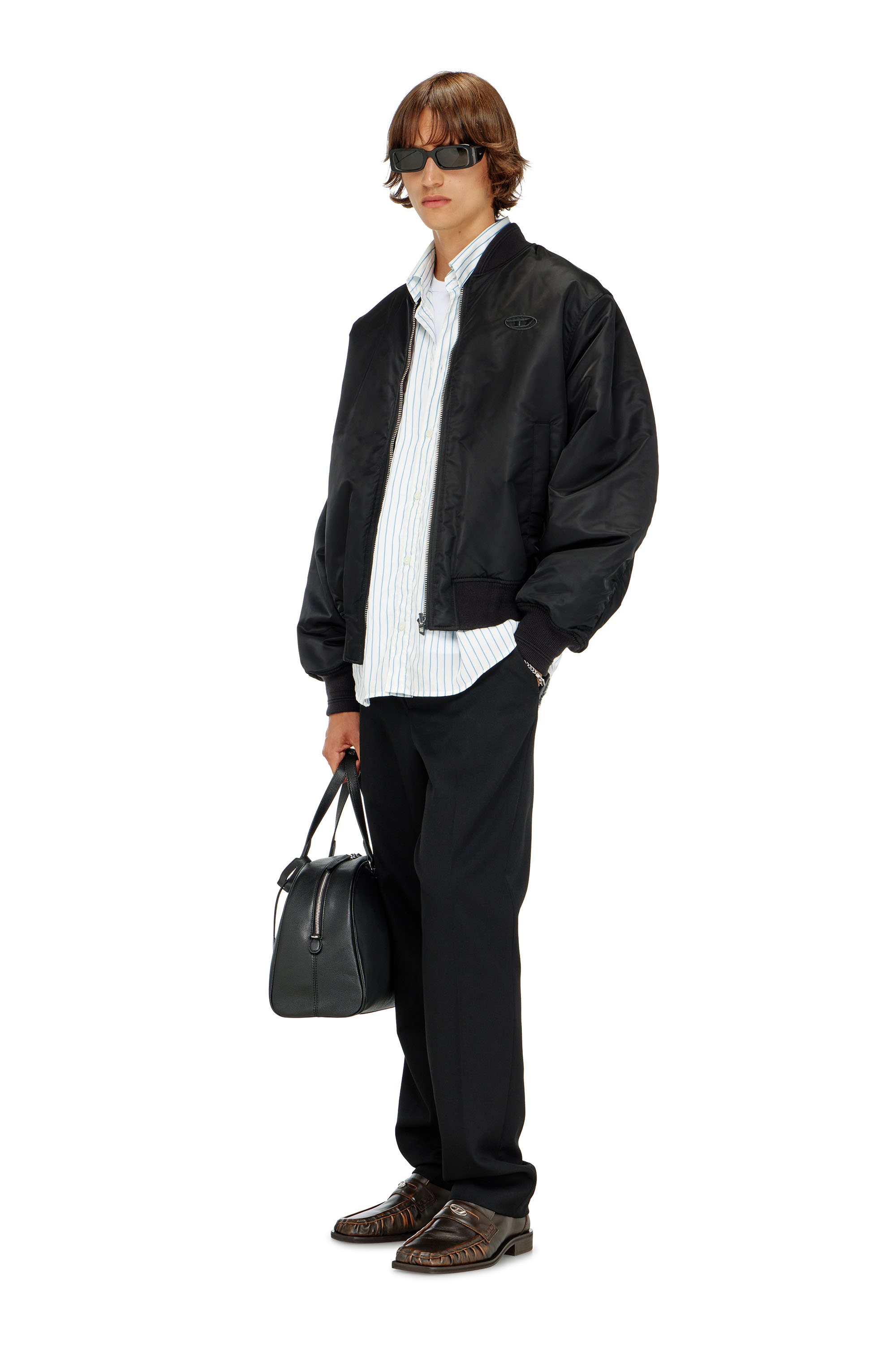 Diesel - W-TYPE-D1, Giacca bomber imbottita con ricamo Oval D Uomo in Nero - 2