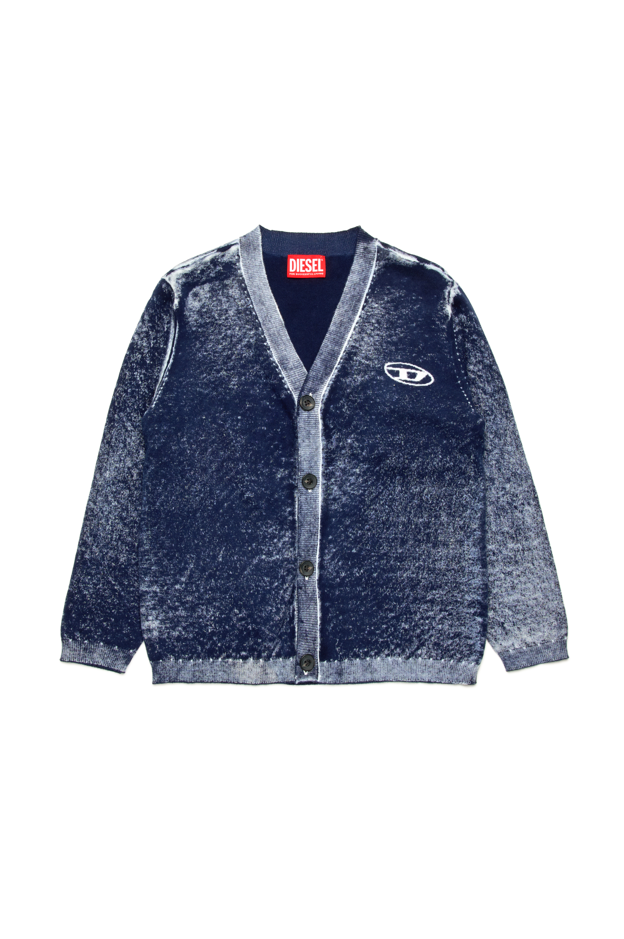 Diesel - KLAR CARDIGAN OVER, Herren Cardigan mit Reverse-Print und Oval D-Logo in Dunkelblau - 1