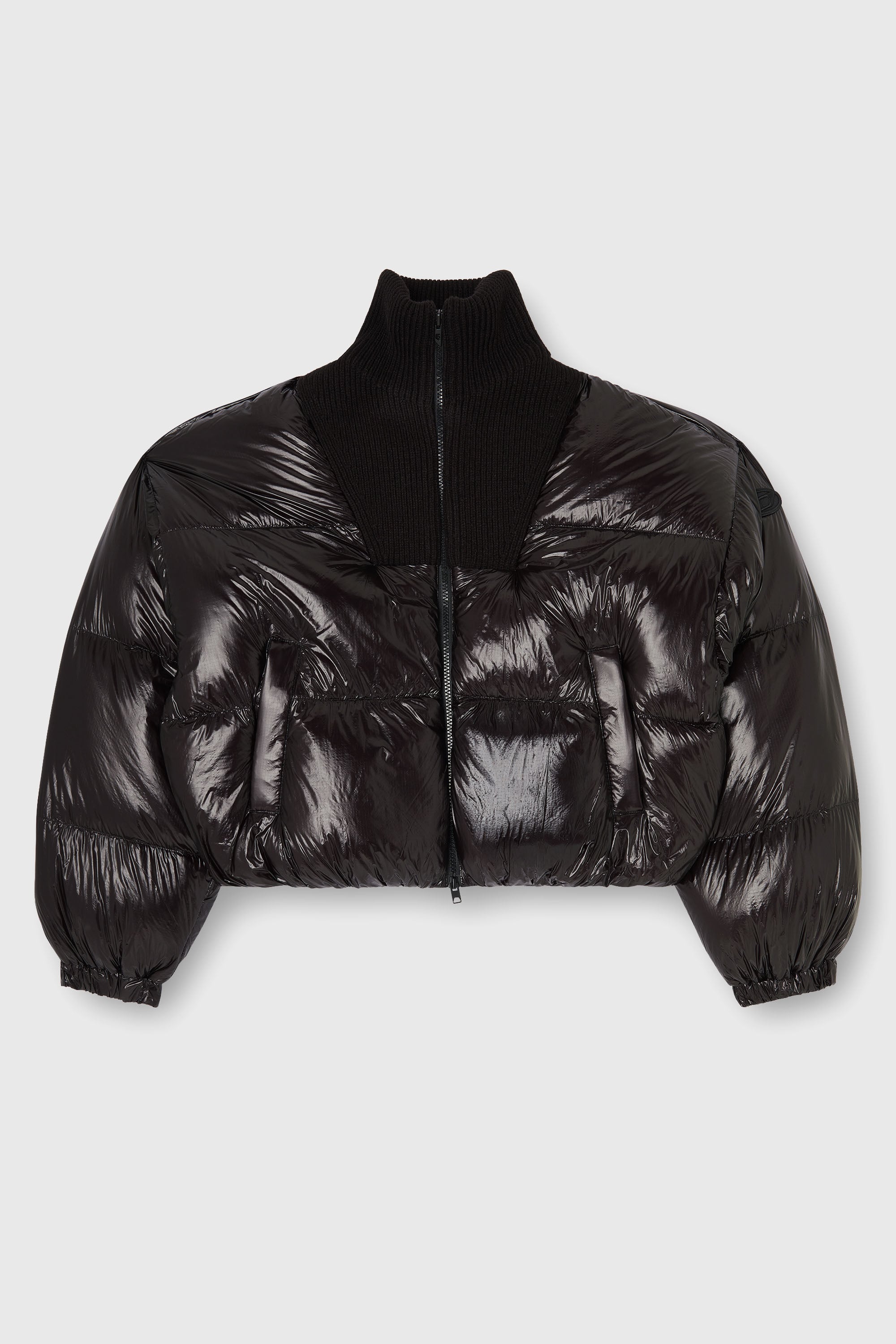 Diesel - W-ARRIOR, Doudoune en ripstop avec col en maille Femme in Noir - 2