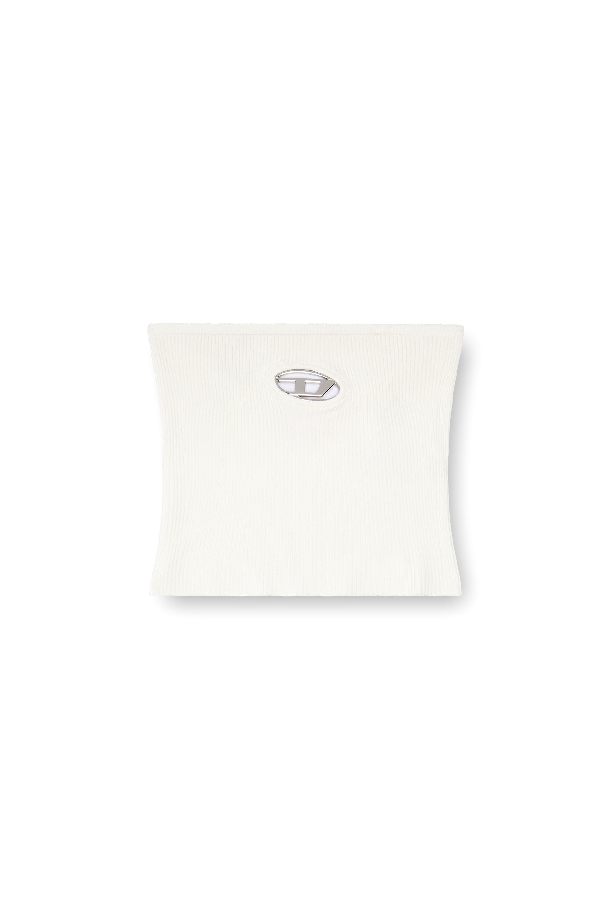 Diesel - M-CLARKSVILLEX, Donna Top a fascia con logo in metallo in Bianco - Image 5