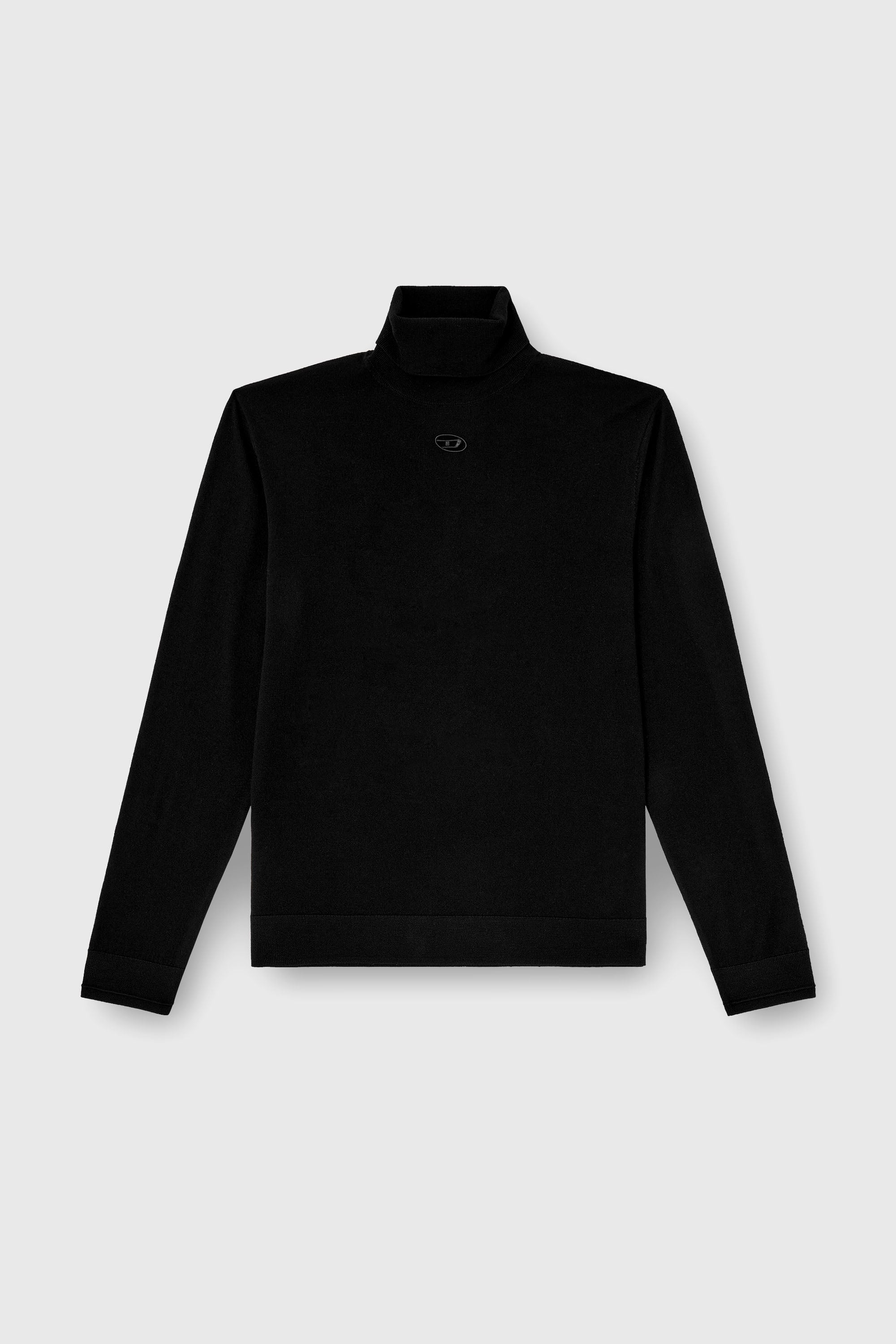 Diesel - K-VARTA, Dolcevita in lana con logo cut-out Uomo in Nero - 2