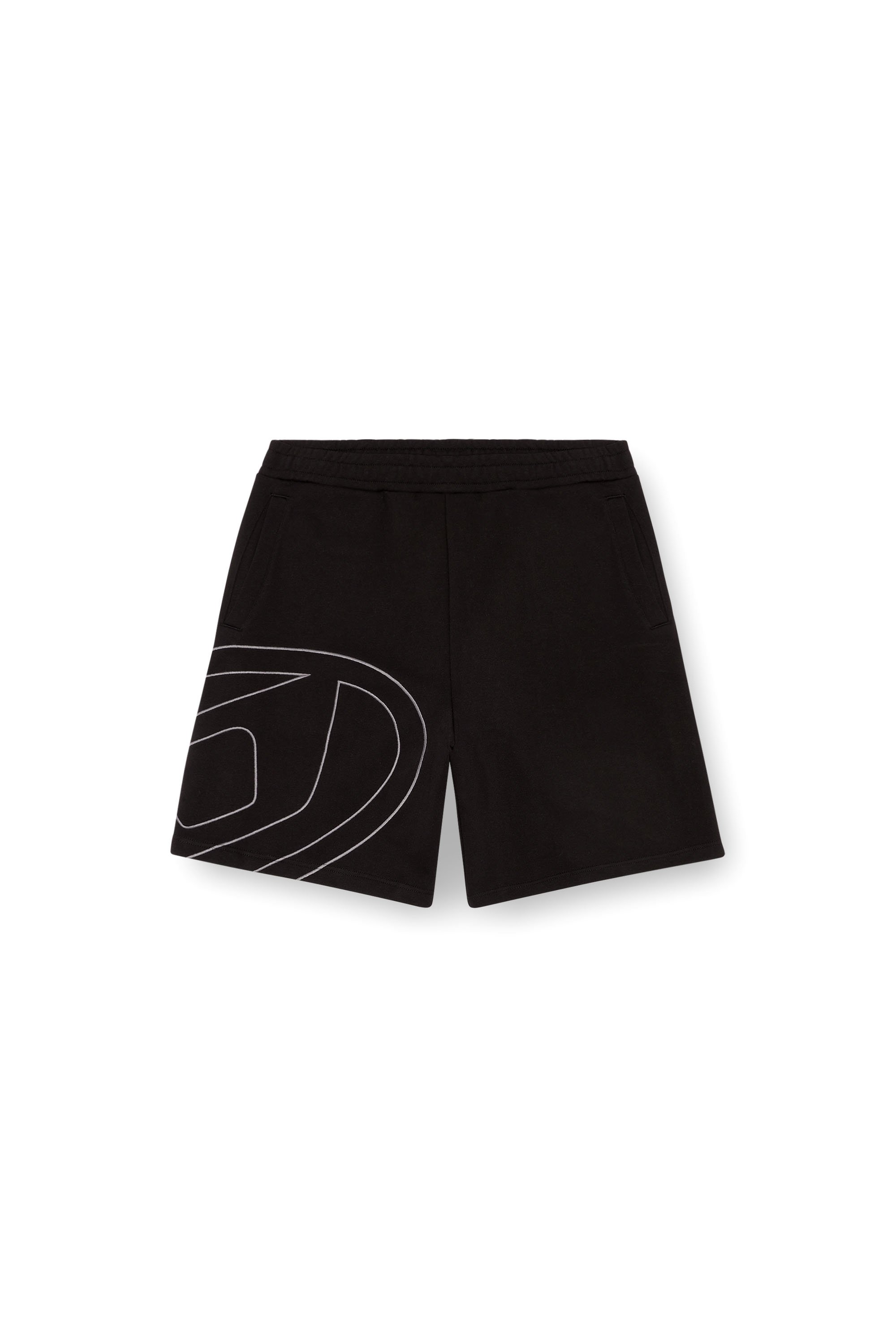 Diesel - P-CROW-MEGOVAL, Herren Sweatshorts mit Maxi-D-Logo in Schwarz - 3