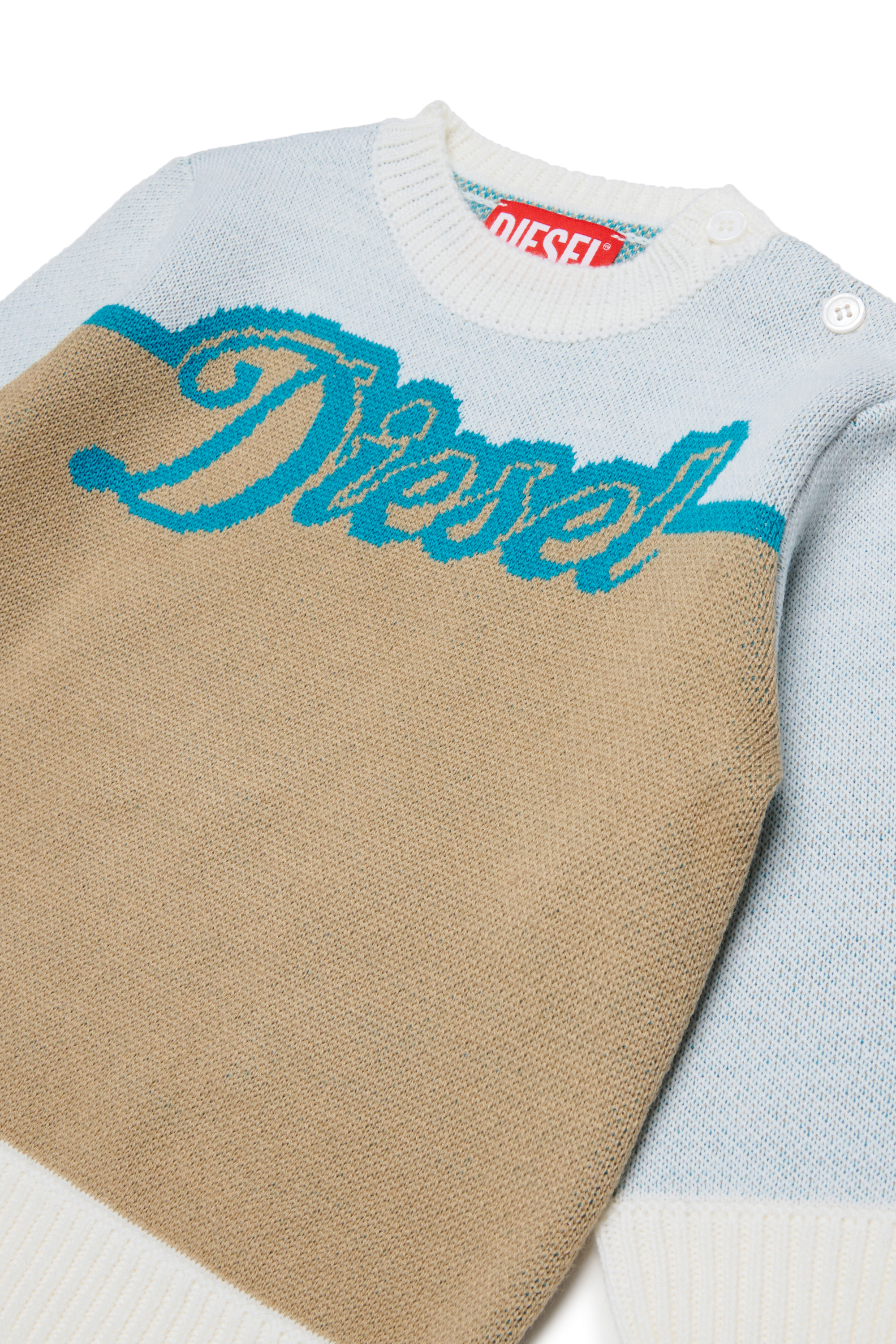 Diesel - KBLOB, Maglione in misto lana con logo Diesel Unisex in Bianco - 3