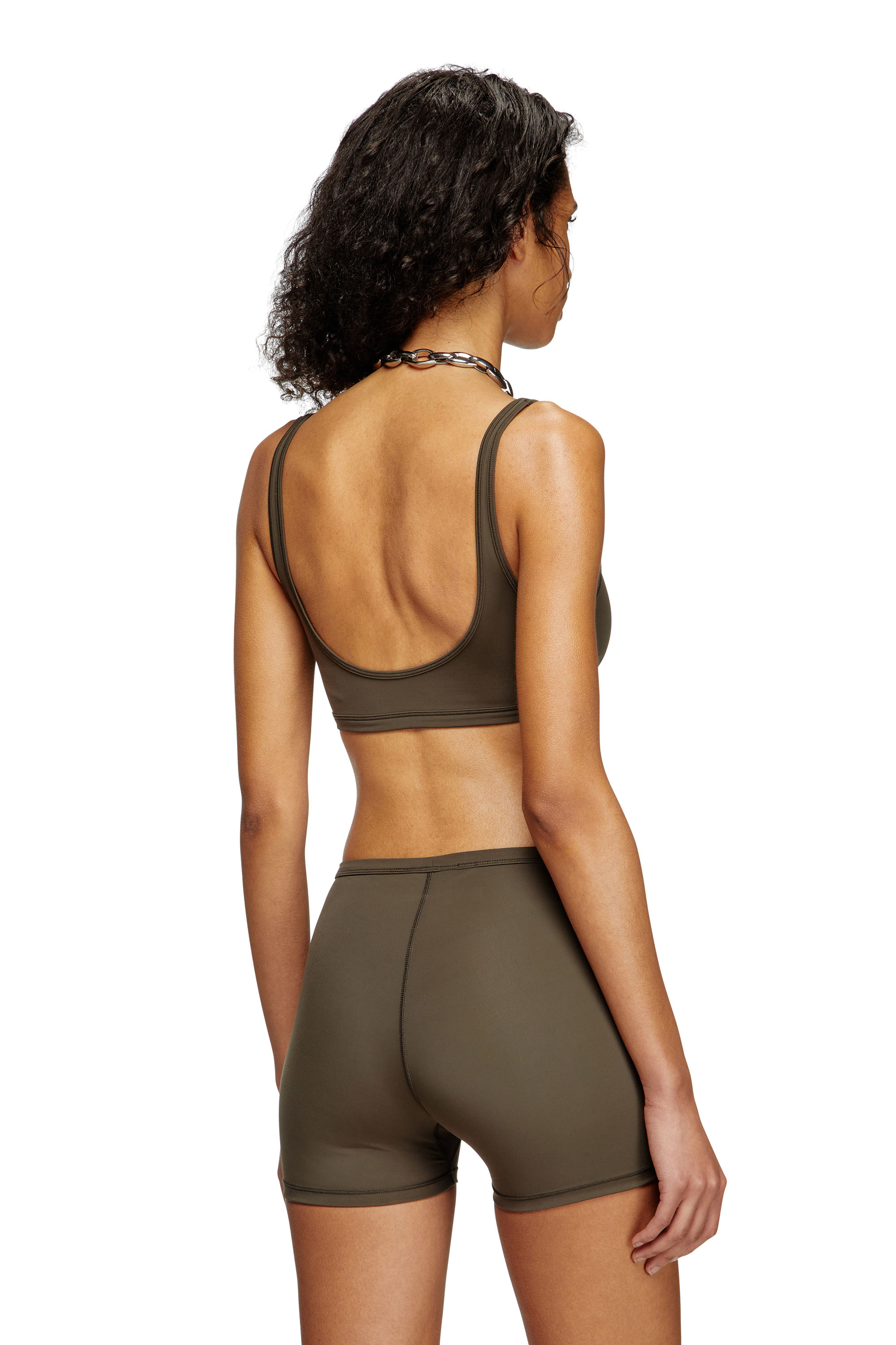 Diesel - CHELSEA-UTLT, Damen Sport-BH mit Cutout-Logo in Braun - 4