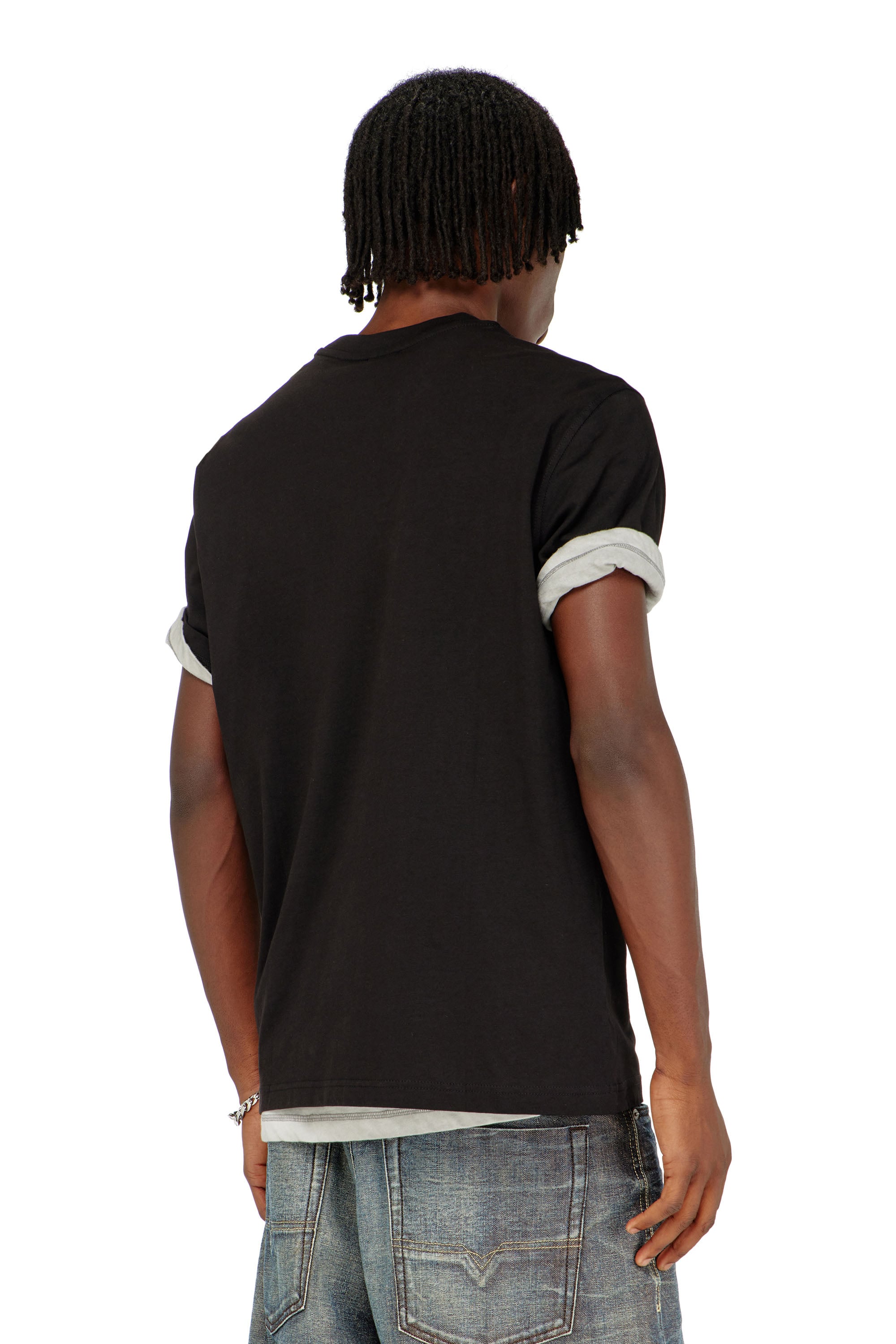 Diesel - T-ADJUST-AA12, Herren T-Shirt aus Baumwolle mit Logo patch in Schwarz - 4