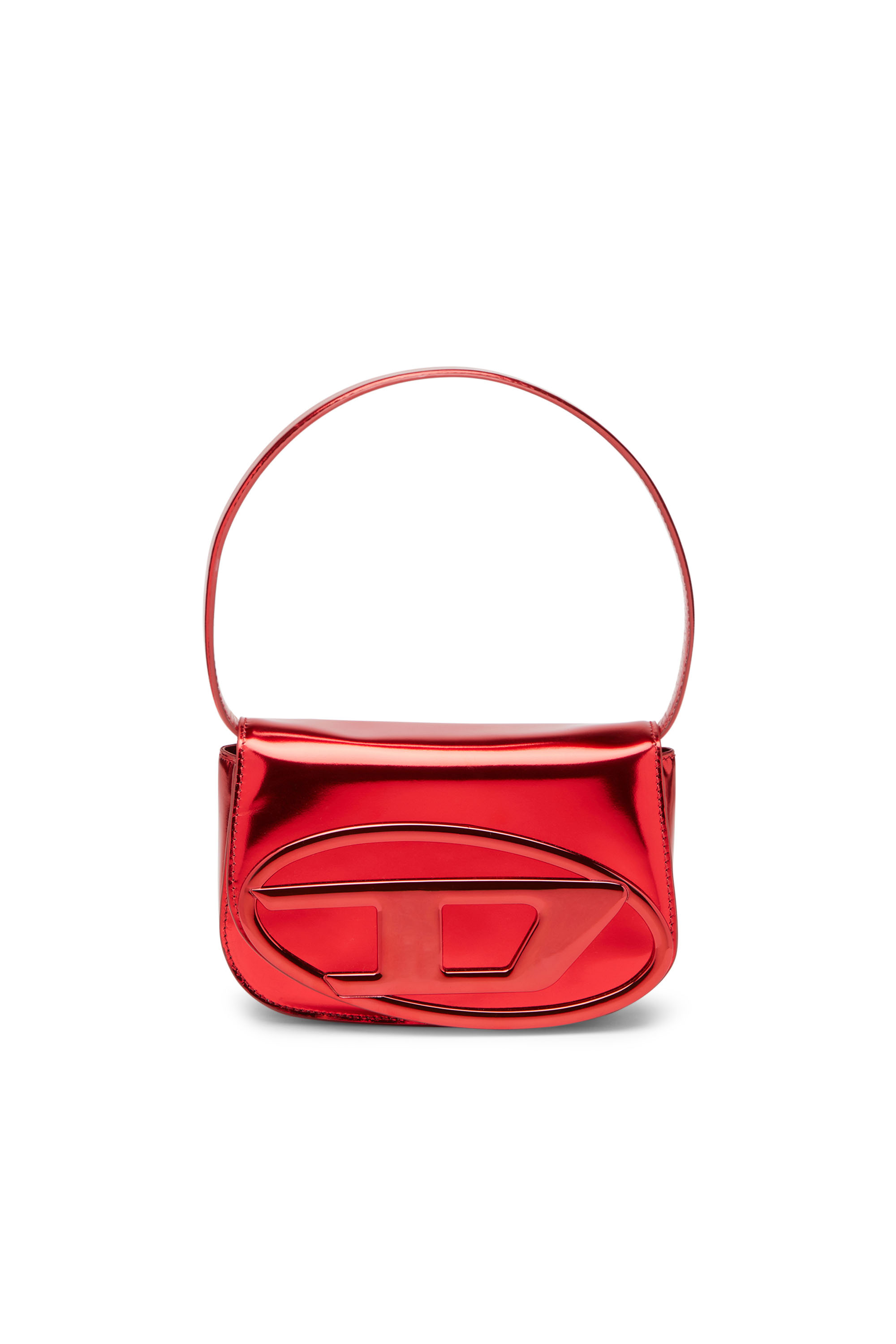 Diesel - 1DR, 1DR-Sac iconique &agrave; bandouli&egrave;re en cuir effet miroir Femme in Rouge - 2