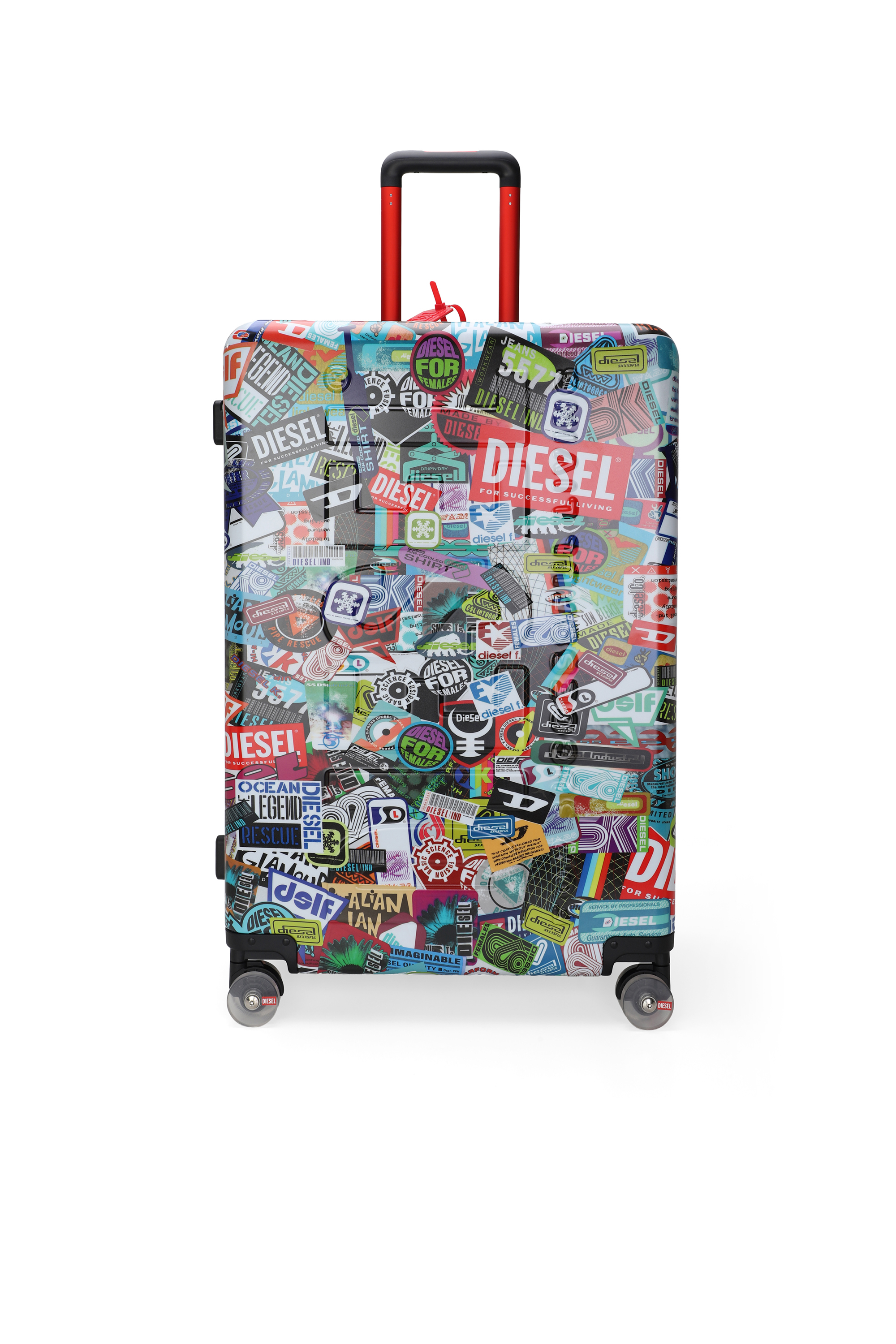 Diesel - DIESEL PC PRINTED TROLLEY-STICKERS- DSL0, Valise style sticker taille L Mixte in Polychrome - 1