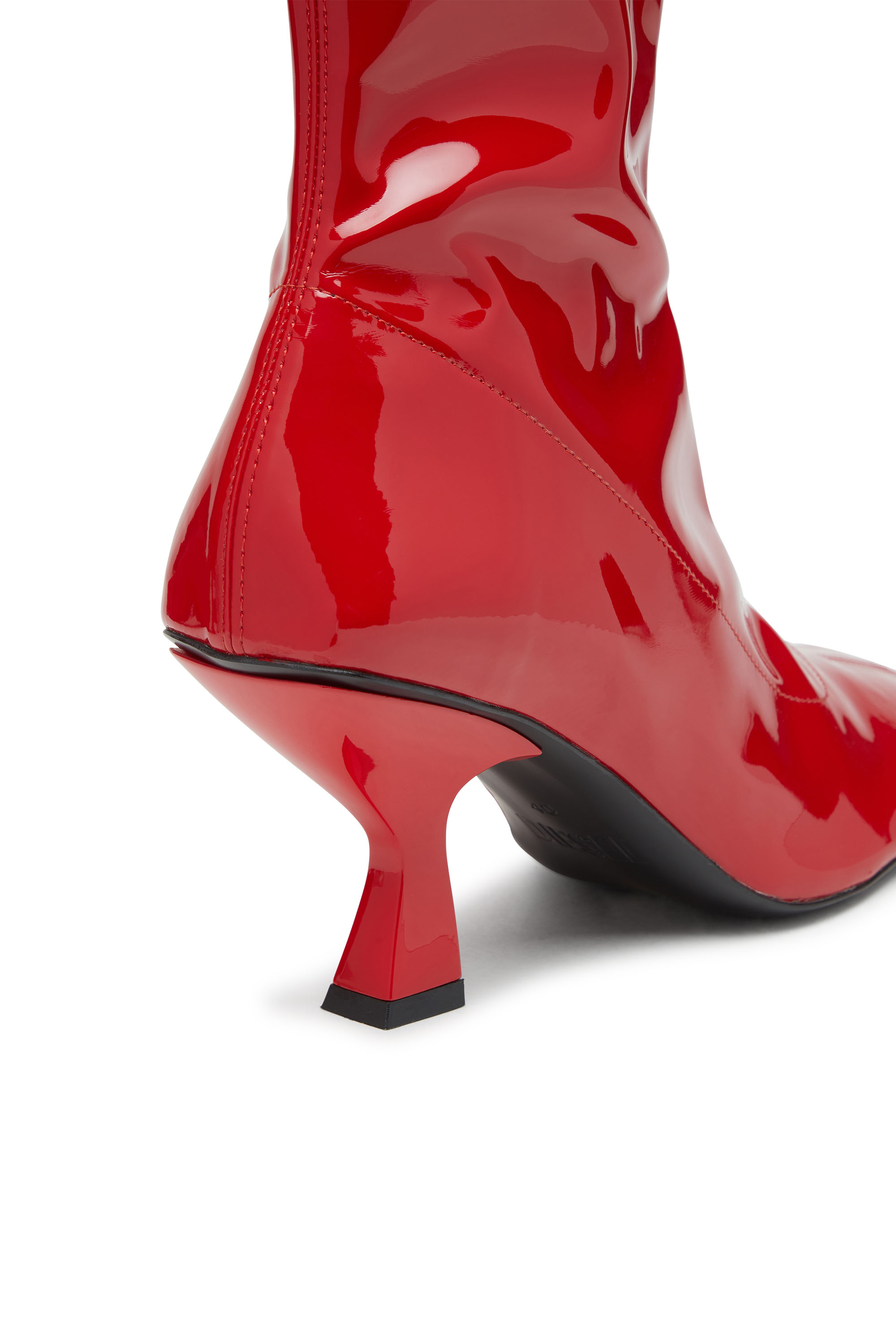 Diesel - D-AMBER MD BT, Damen D-Amber-Stiefeletten aus Stretch-PU-Lackleder in Rot - 4