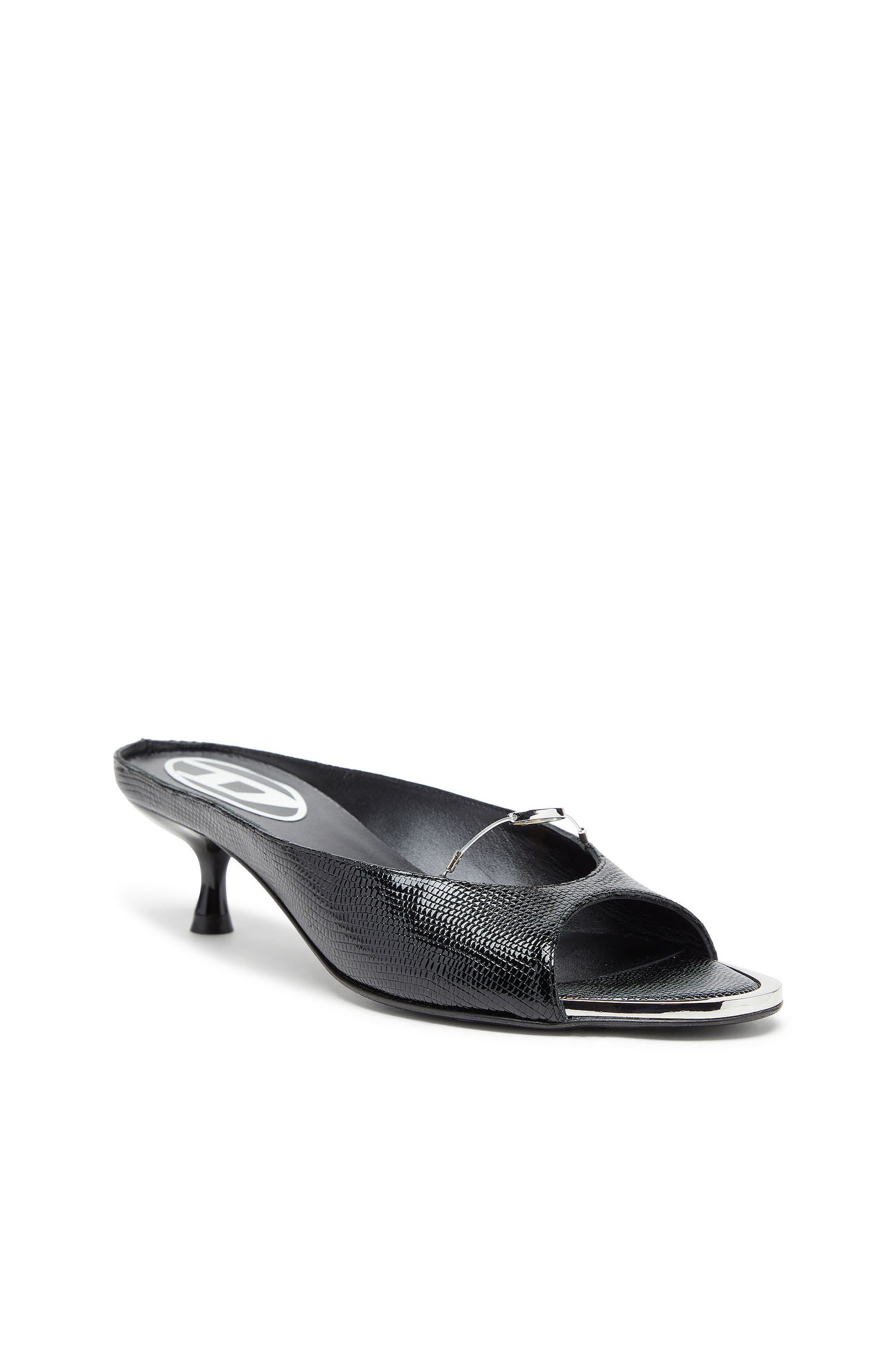 Diesel - D-DIAM'S-SA-40, D-Diam's - Mule en cuir avec Oval D flottant Femme in Noir - 6