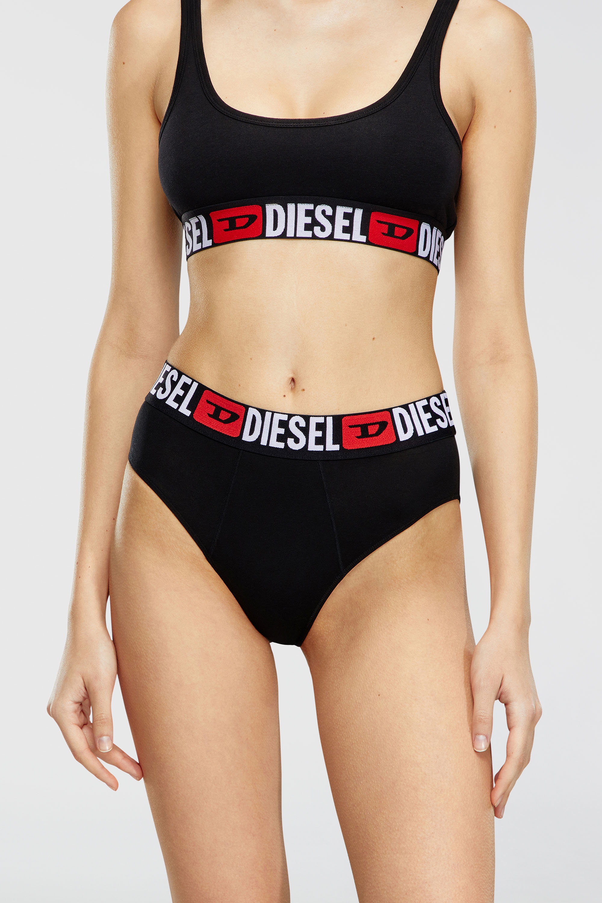 Diesel - UFPN-BLANCA-R-THREEPACK, Set da tre slip a coste a vita alta Donna in Nero - 2
