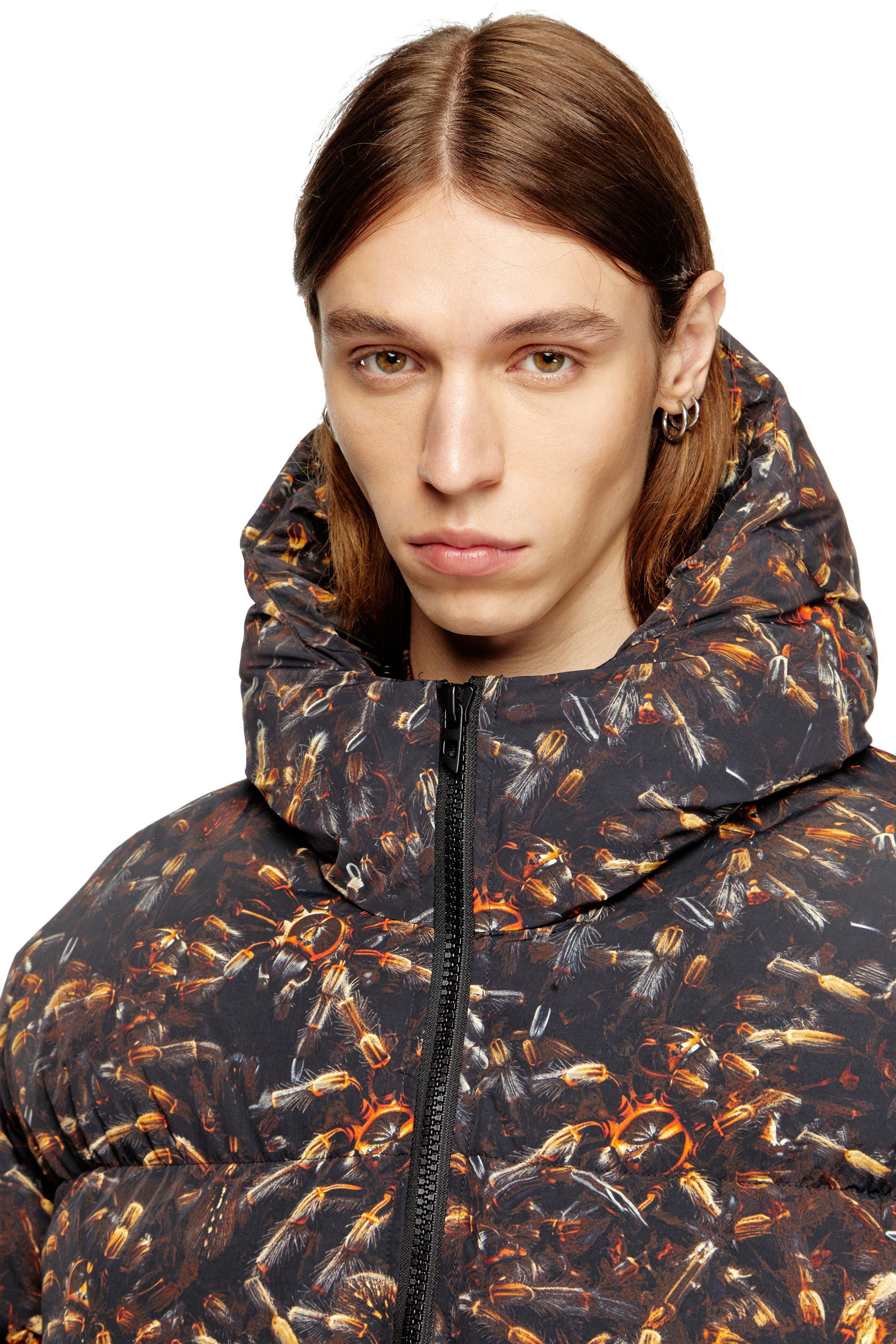 Diesel - W-SPIDER, Piumino con cappuccio e stampa spider Uomo in Multicolor - 5