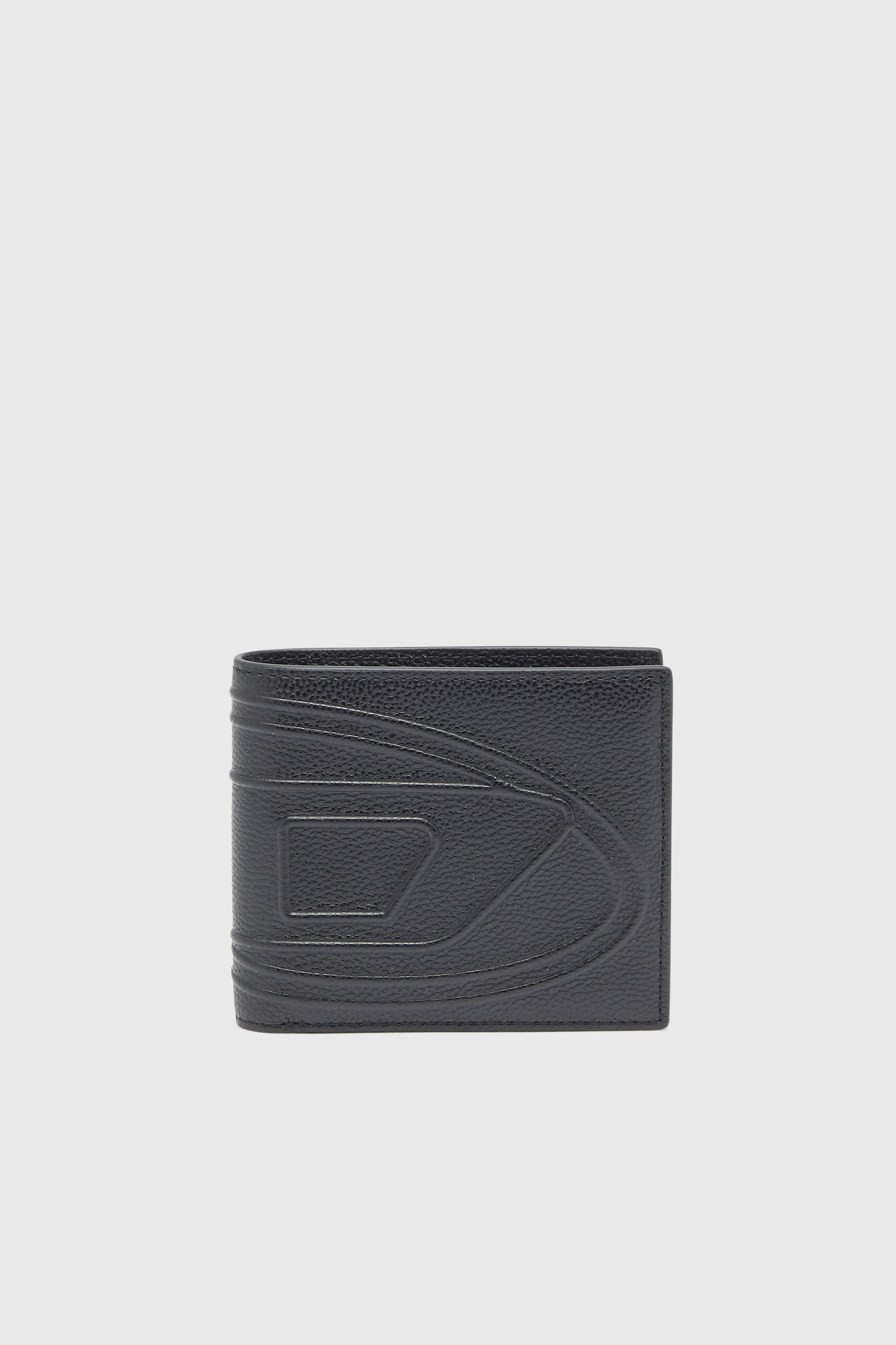Diesel - 1DR 2.0 BI-FOLD COIN 3D, Portafoglio bi-fold in pelle martellata Uomo in Nero - 1