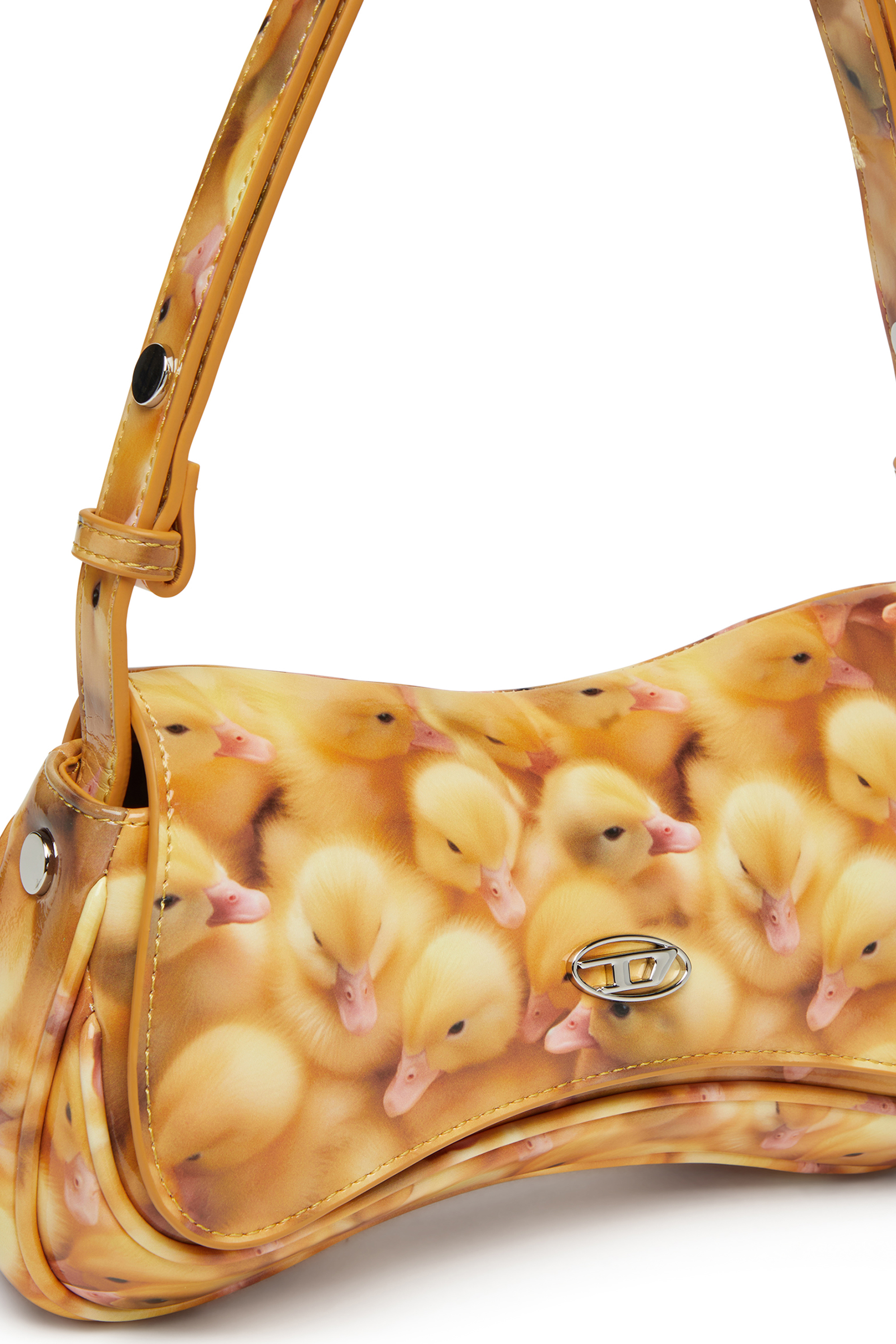 Diesel - PLAY CLUTCH, Play-Clutch lucida con stampa Donna in Giallo - 5