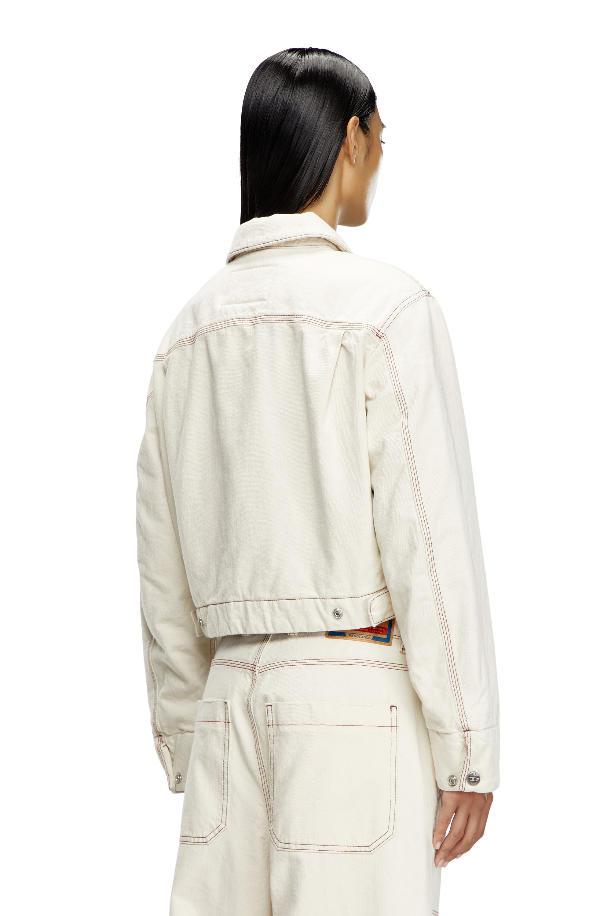 Diesel - DE-NOVA, Donna Padded jacket in clean-wash denim in Bianco - Image 4