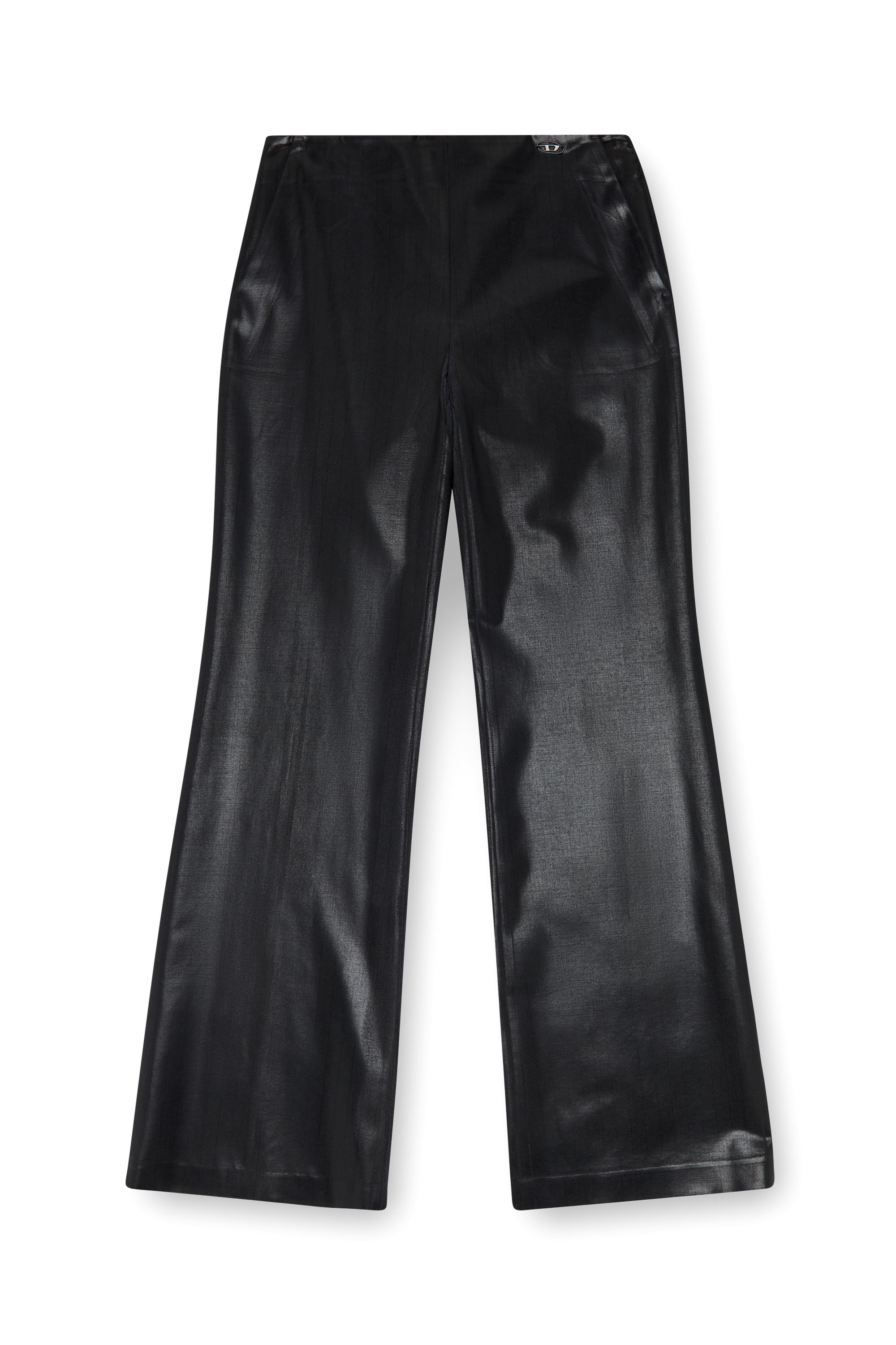 Diesel - P-OLARIS, Femme Pantalon à fines rayures avec devant enduit in Noir - Image 5