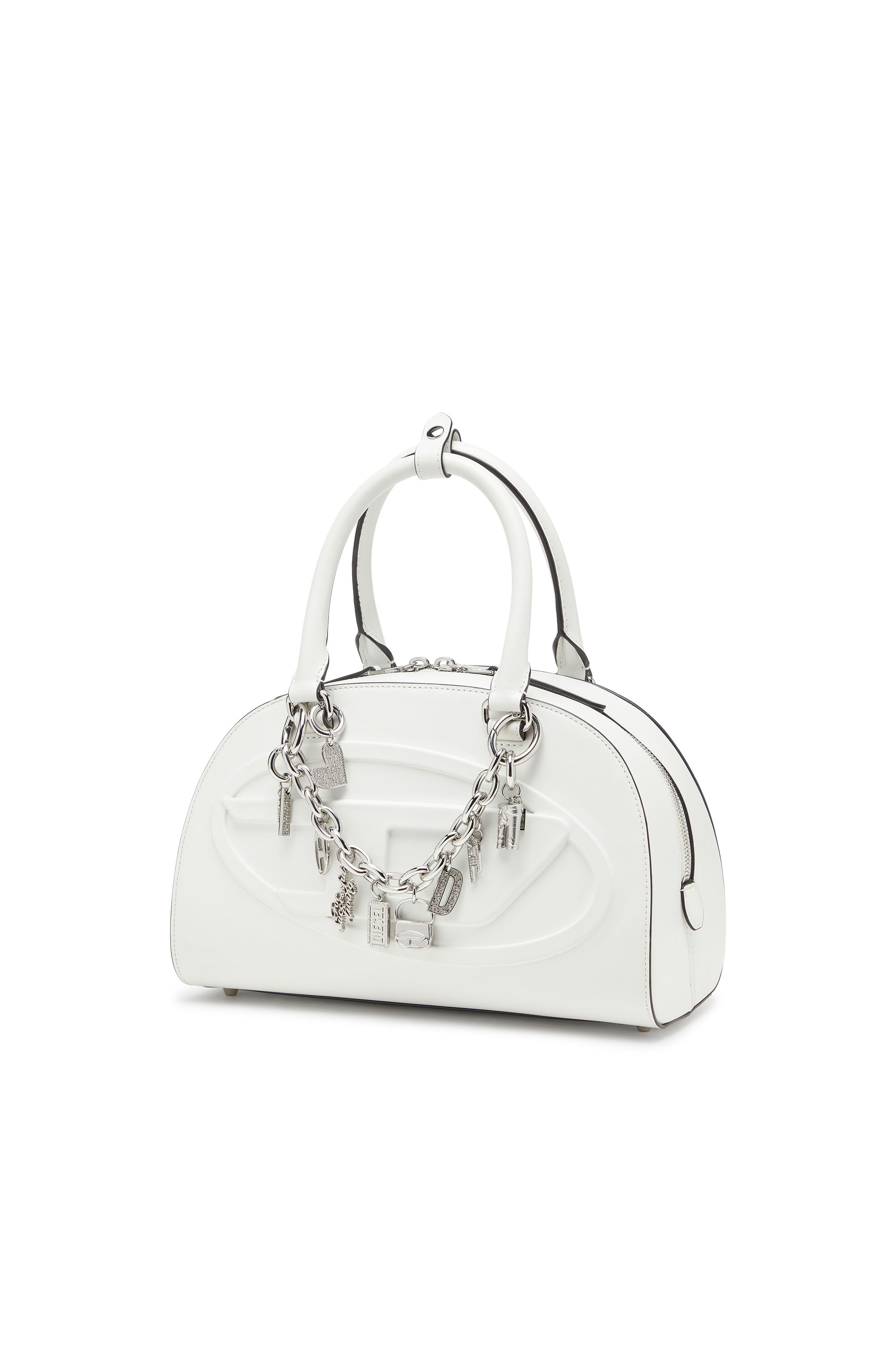 Diesel - CHARM-HEART, Charm a forma di cuore in metallo con strass Donna in Argento - 2