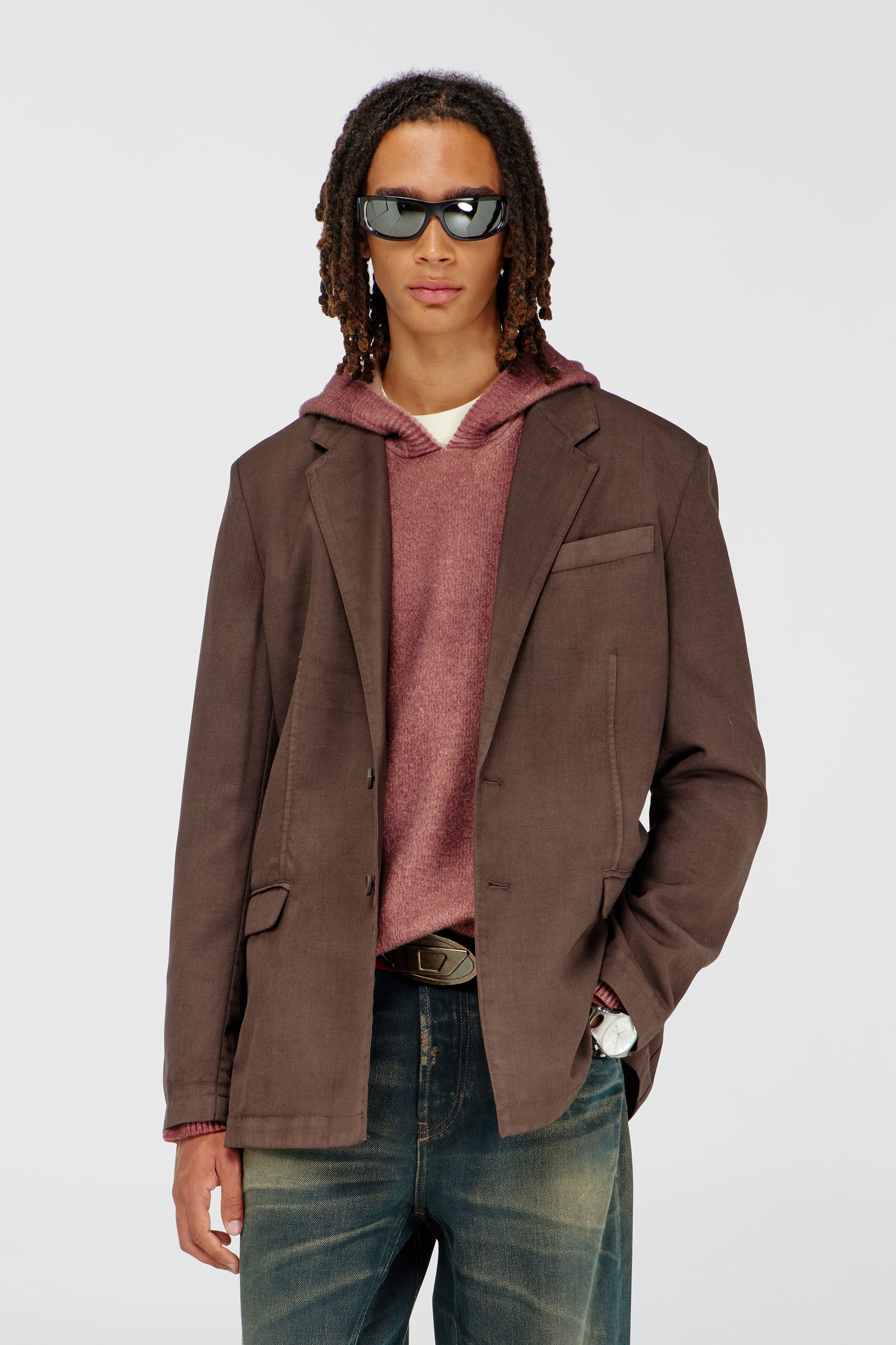 Diesel - J-CREED-AECB, Herren Blazer aus stretchwolle in Braun - 1
