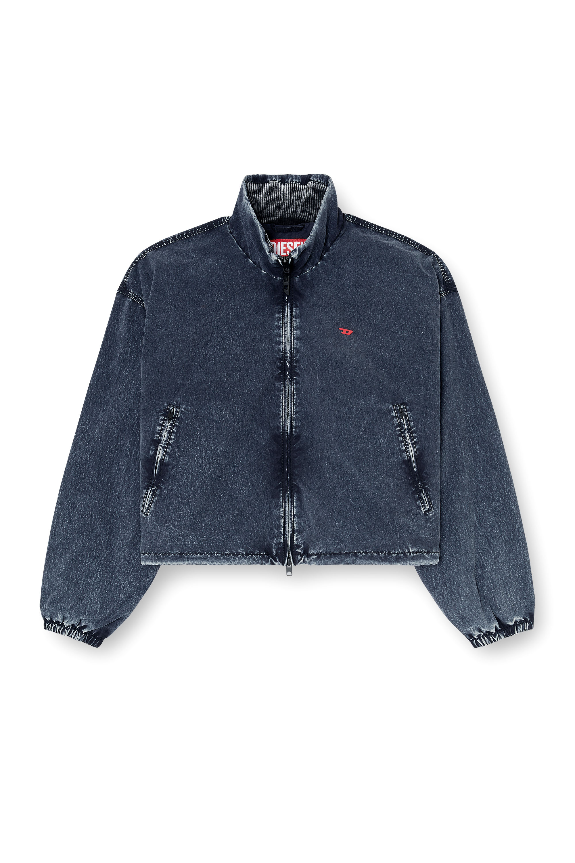 Diesel - G-LEAMER, Veste coupe-vent en taslan acid-washed Femme in Bleu - 3