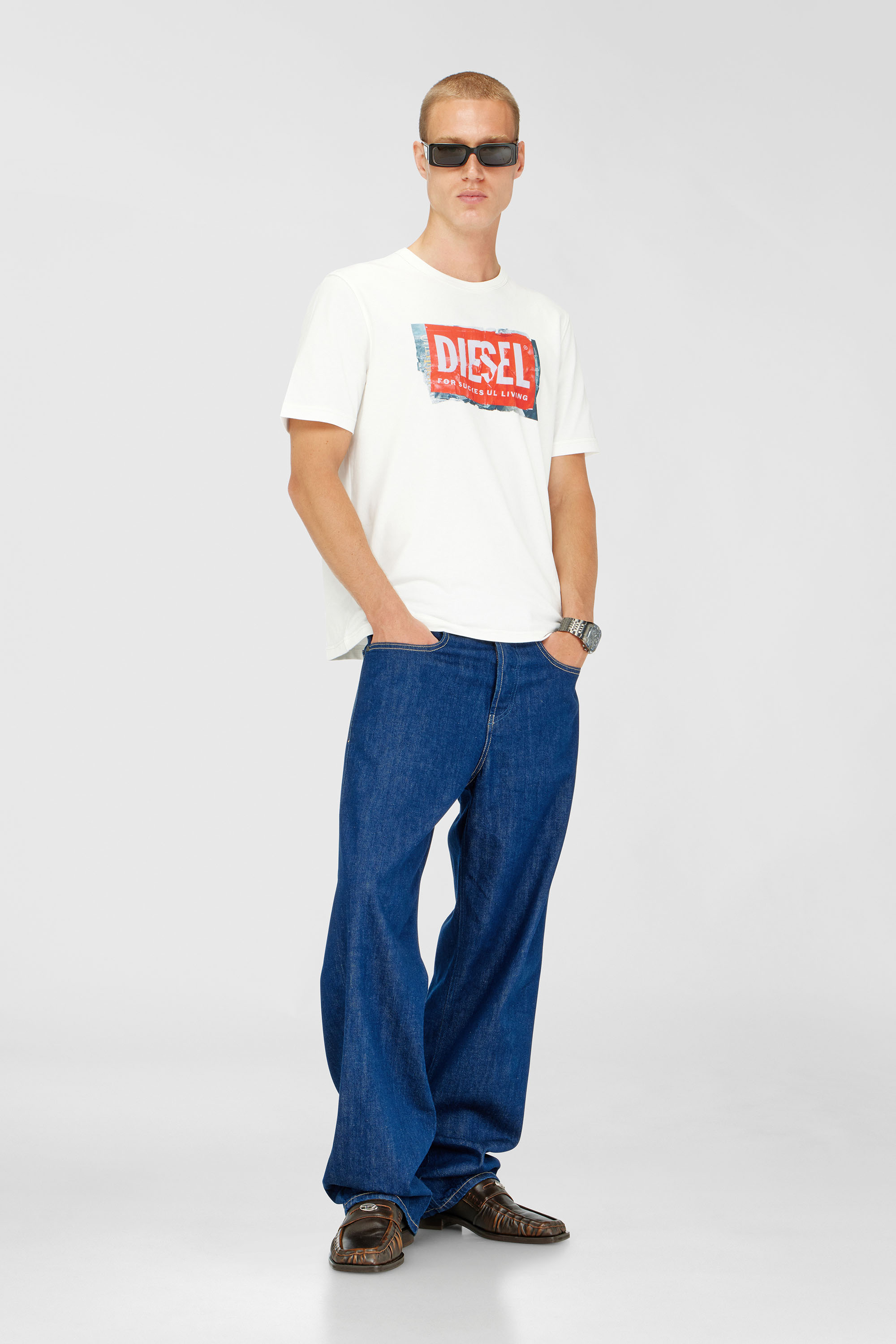 T-Shirt mit Logo in Knitter-Optik