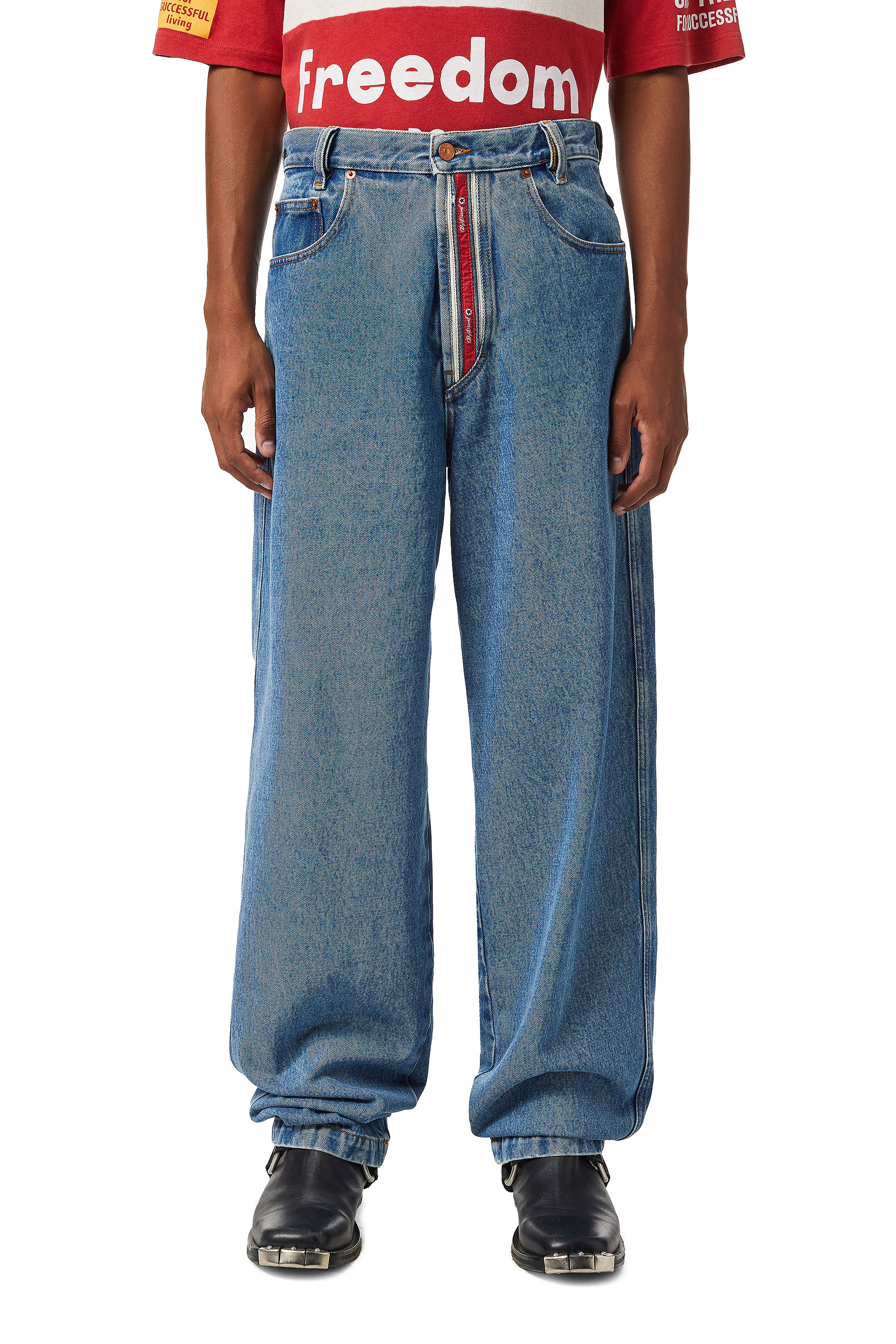 Diesel - DXD-2P1 0EHAP Straight Jeans, Bleu moyen - Image 1
