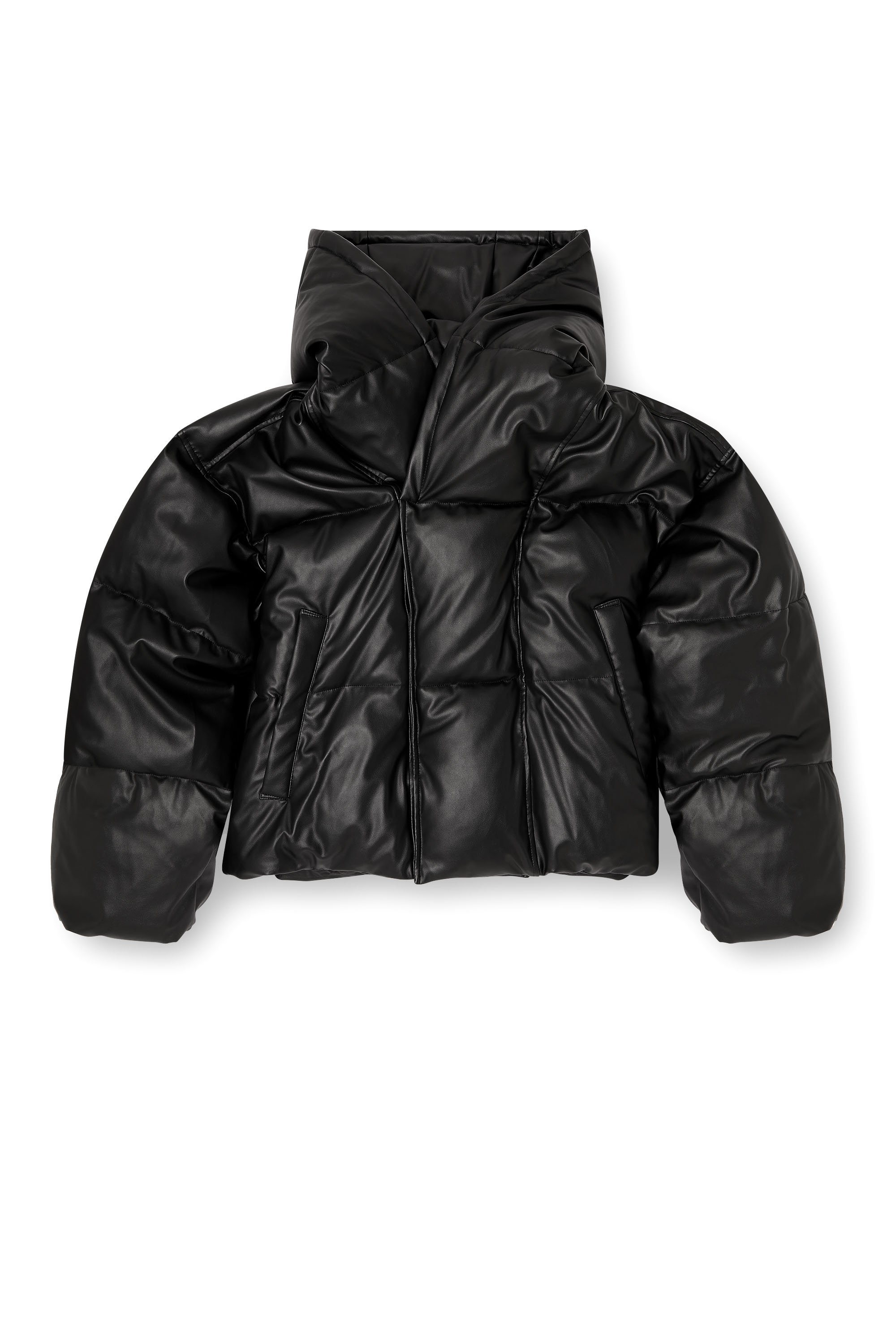 Diesel - W-MYLEY, Herren Hooded Steppjacke aus beschichtetem Gewebe in Schwarz - 3