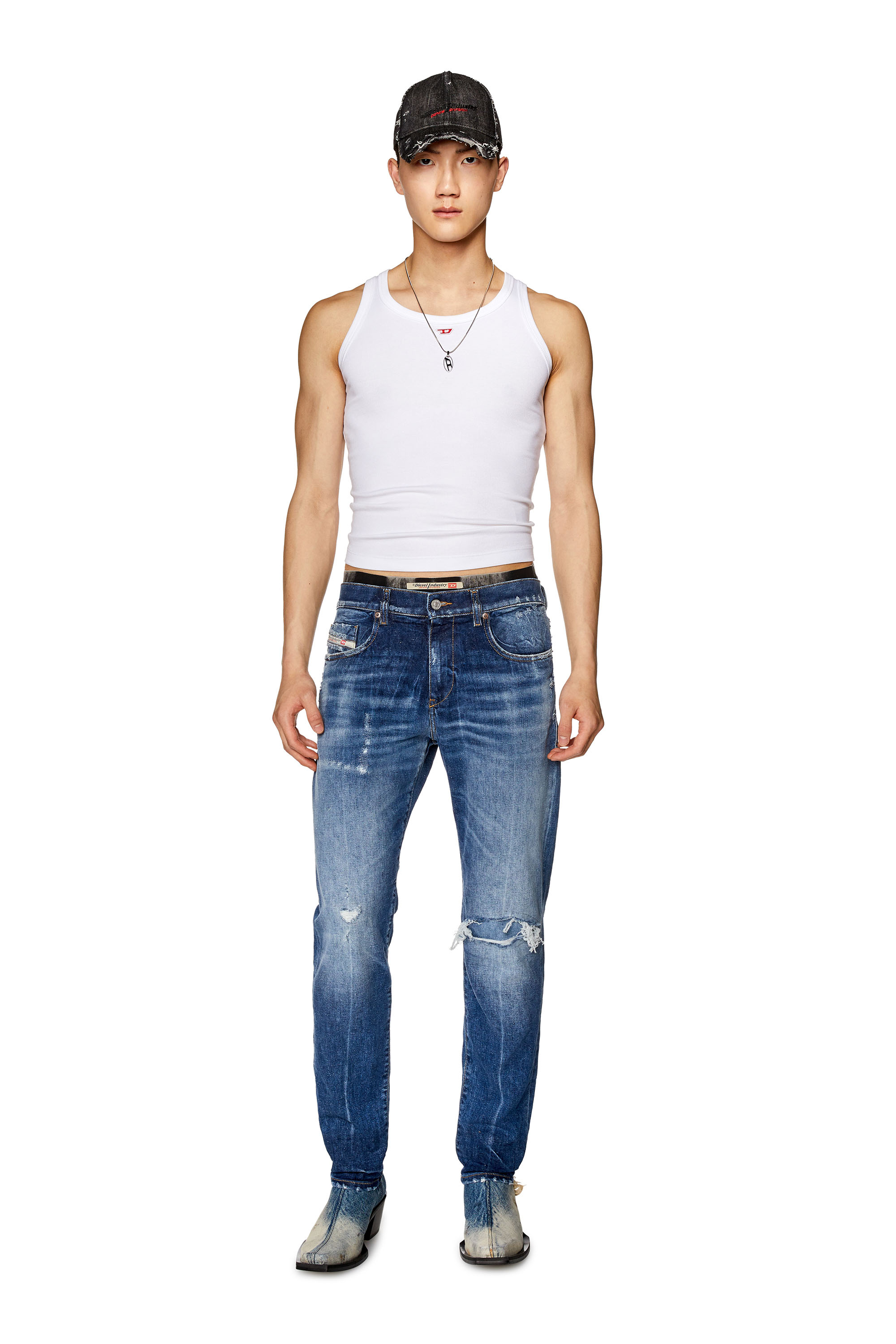 Diesel - Slim Jeans 2019 D-Strukt 09G15, Blu medio - Image 1
