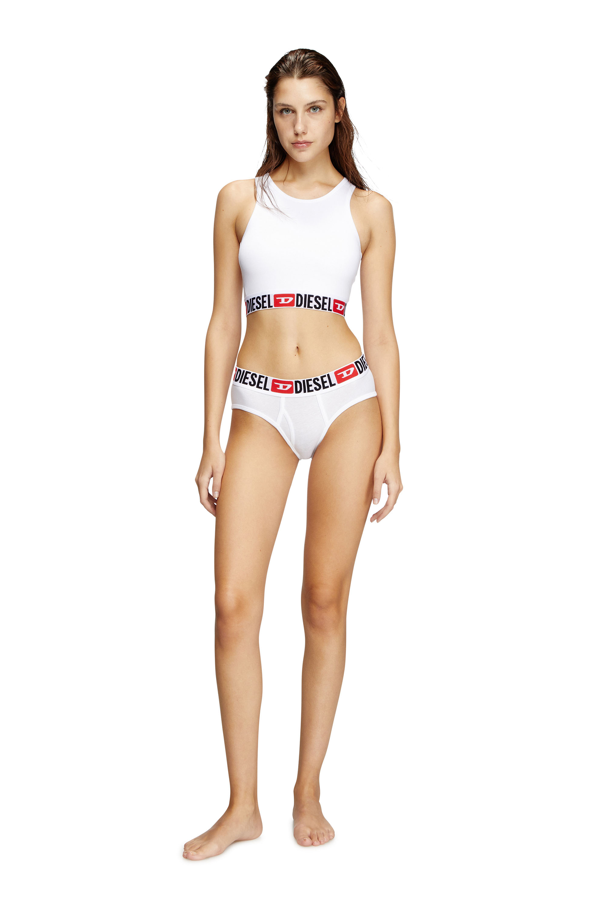 Diesel - SANDRA-D-CORE, Reggiseno sportivo con fascia logo Donna in Bianco - 2