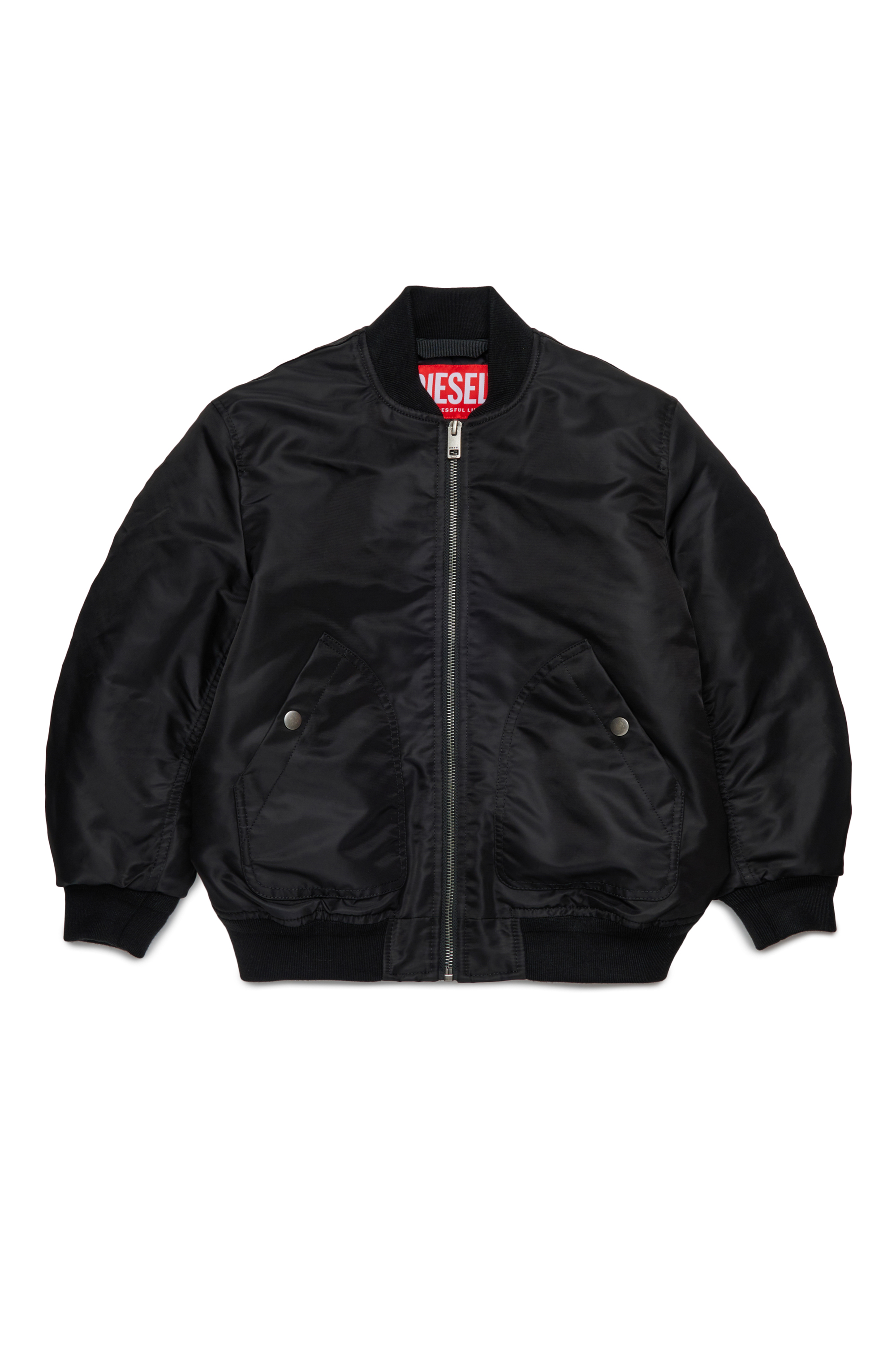 Diesel - JHELD, Giacca bomber in nylon con logo ricamato Uomo in Nero - 1