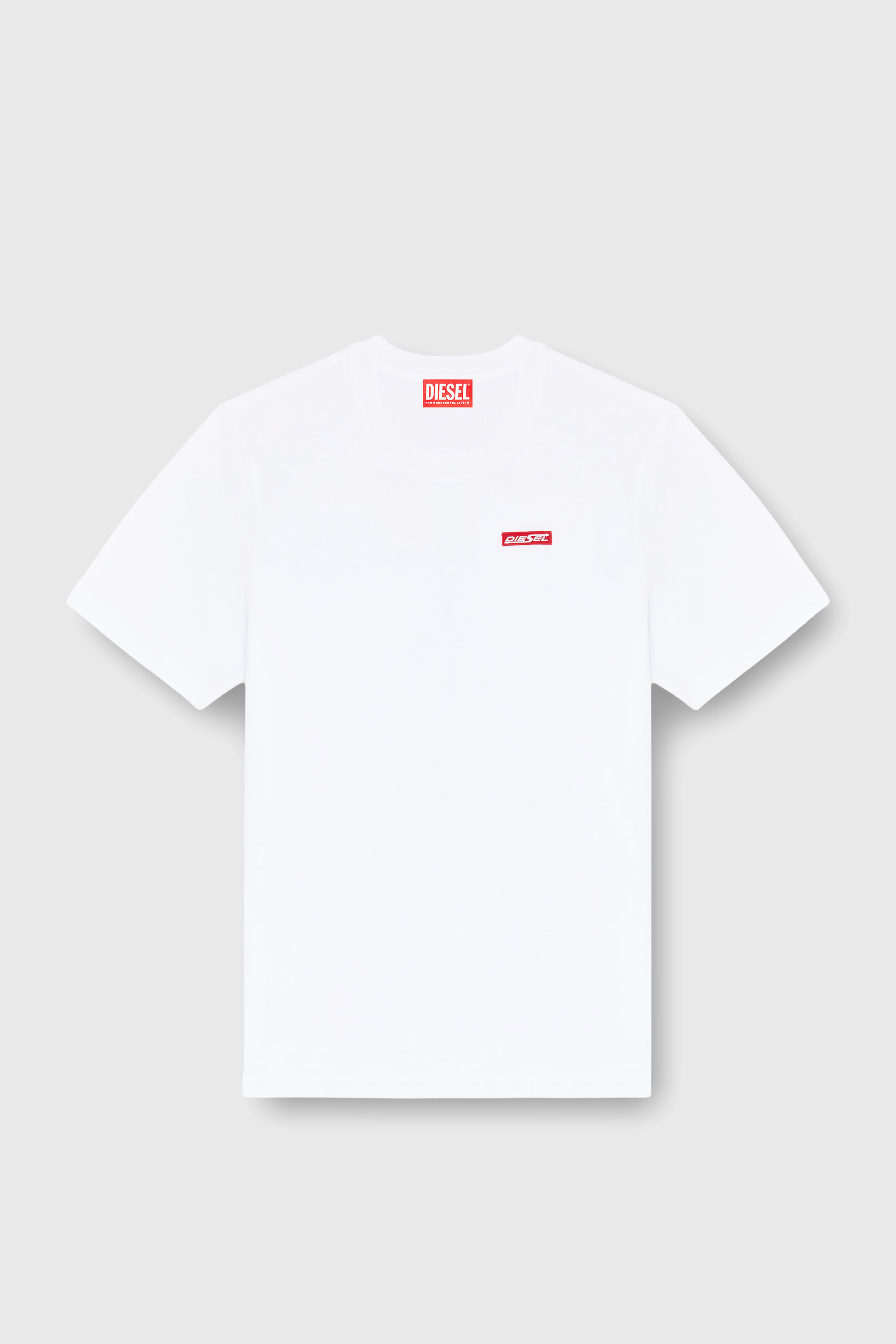 Diesel - T-ADJUST-AA12, T-shirt en coton avec patch logo Homme in Blanc - 2