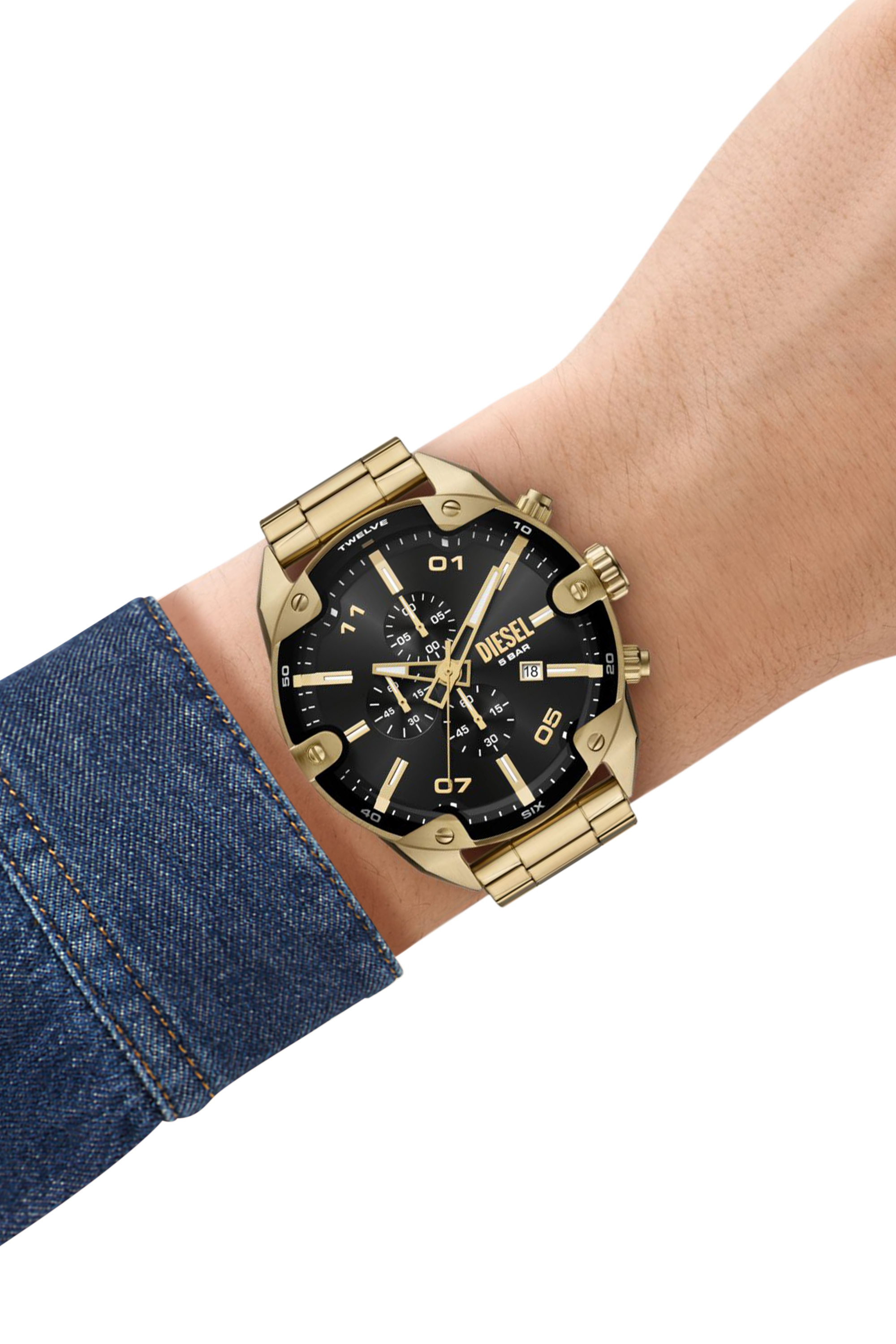 Diesel - DZ4678, Orologio Spiked in acciaio inossidabile Uomo in Oro - 4