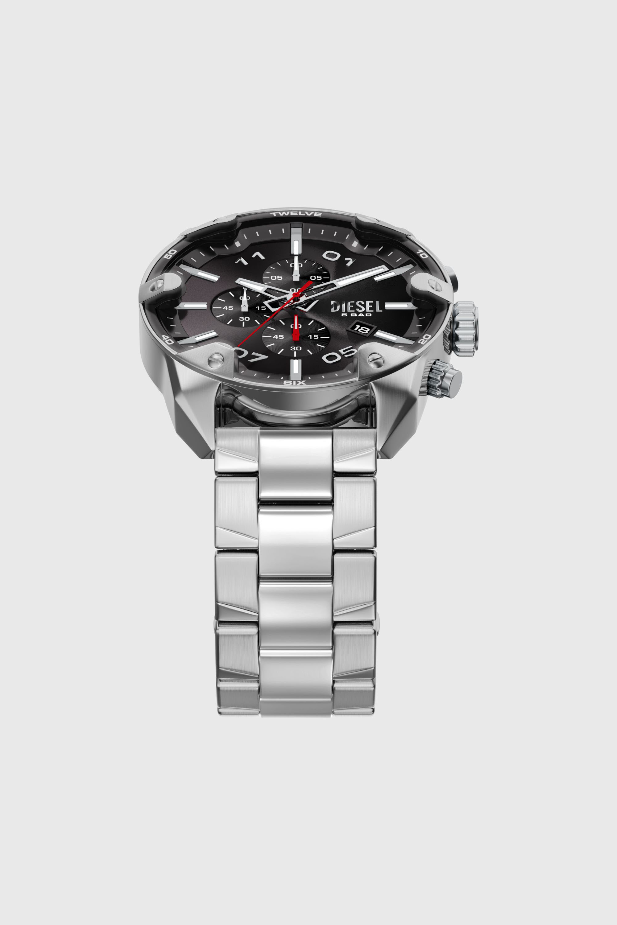 Diesel - DZ4709 WATCH, Herren Spiked Edelstahluhr mit Nieten in Silber - 4