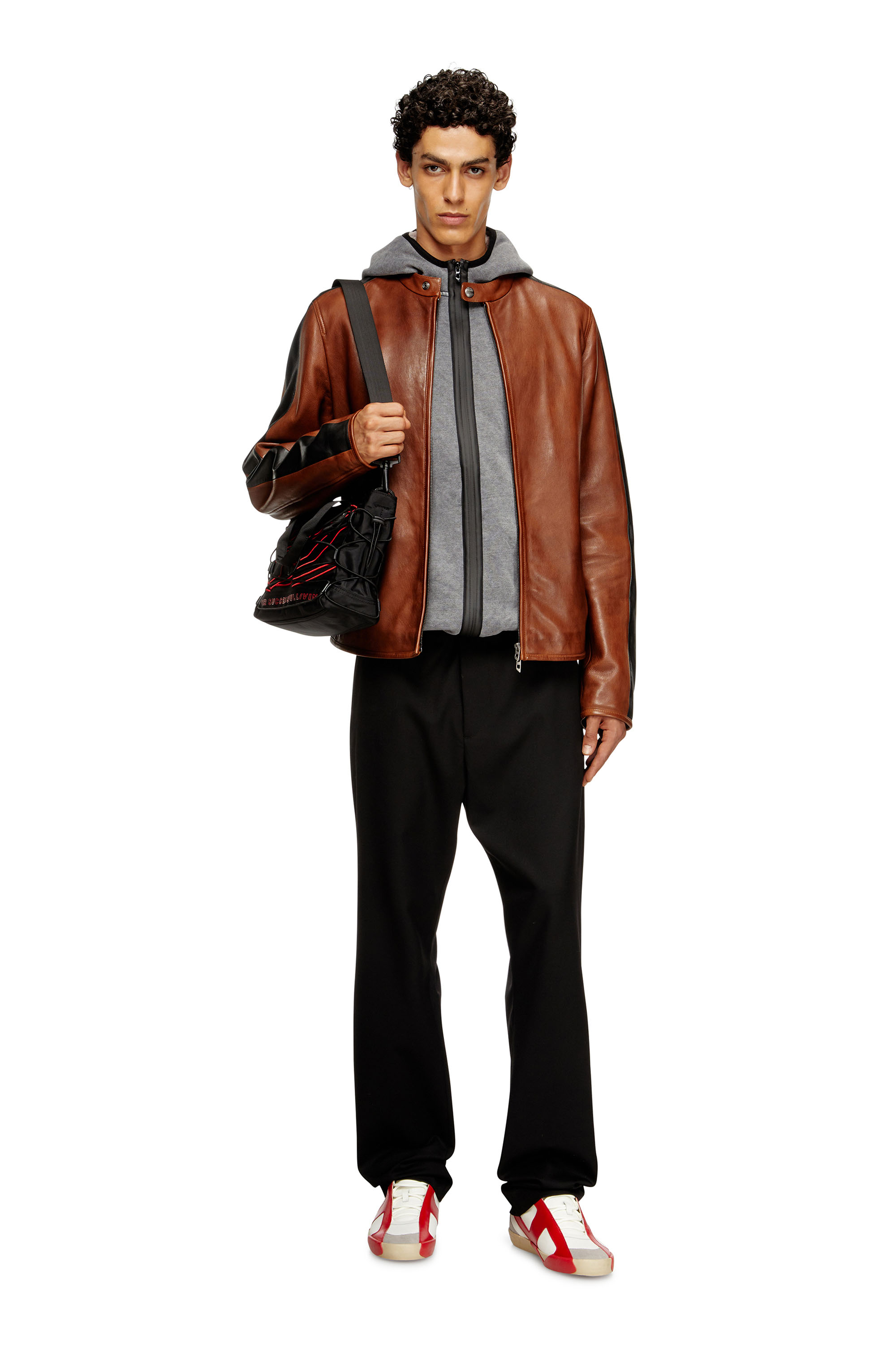 Diesel - S-HAKY-NEW, Hoodie senza maniche con zip Uomo in Grigio - 1