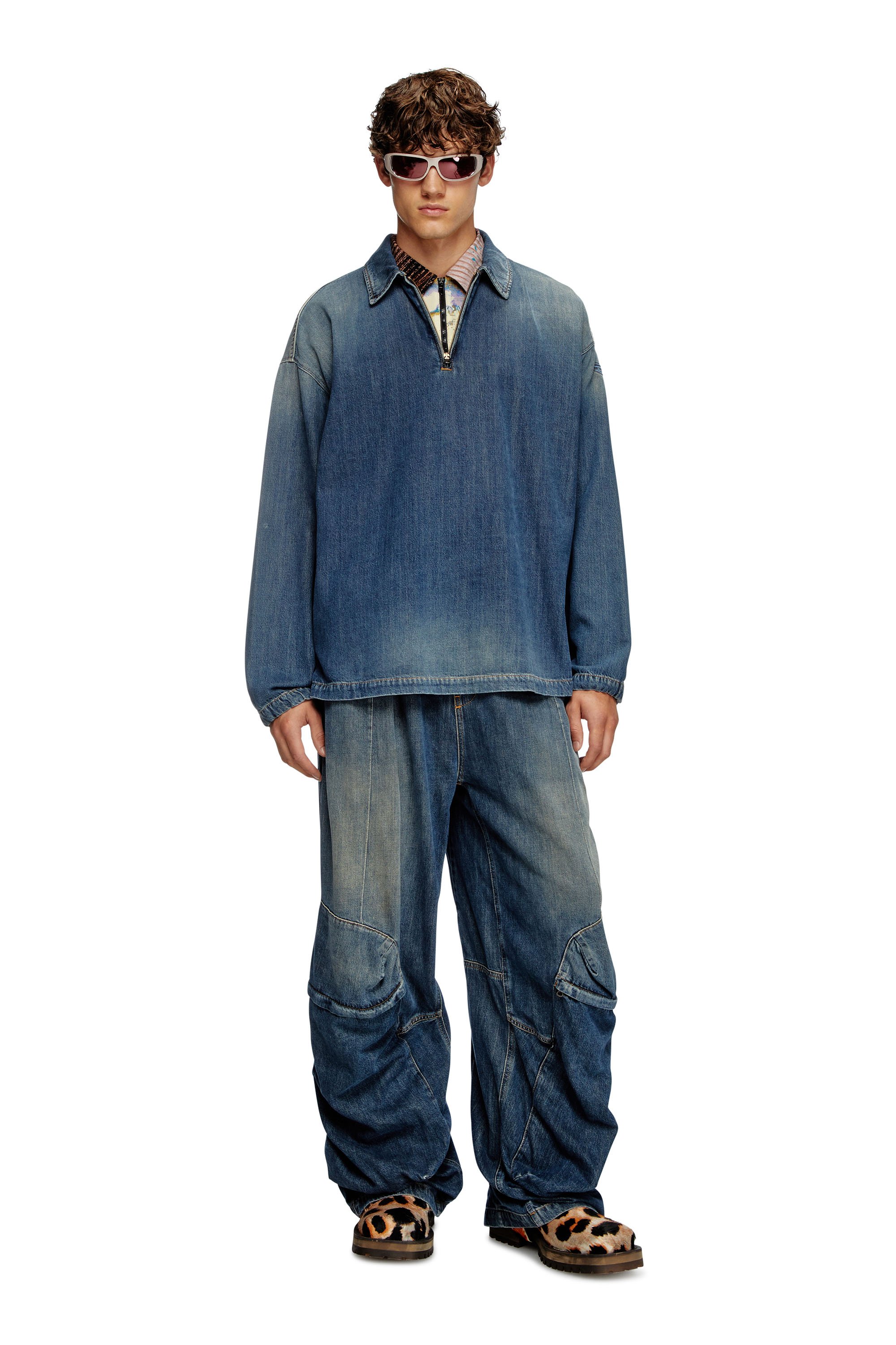 Diesel - D-BRADDY-FSF, Herren Pull-on-Hemd aus leichtem Utility-Denim in Blau - 2